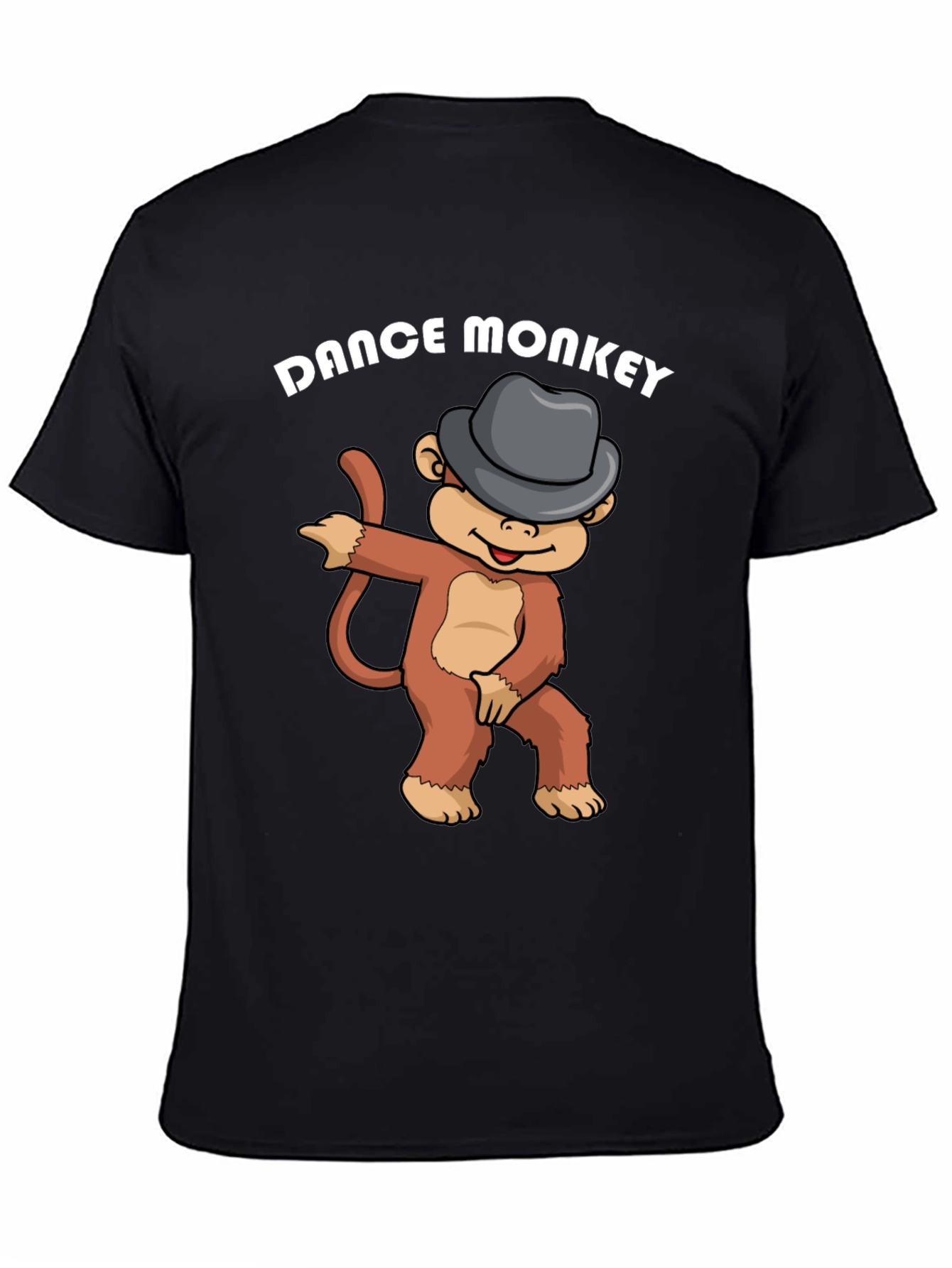 Black Dance Monkey Graphic Tee - Fun Cartoon Shirt view 4