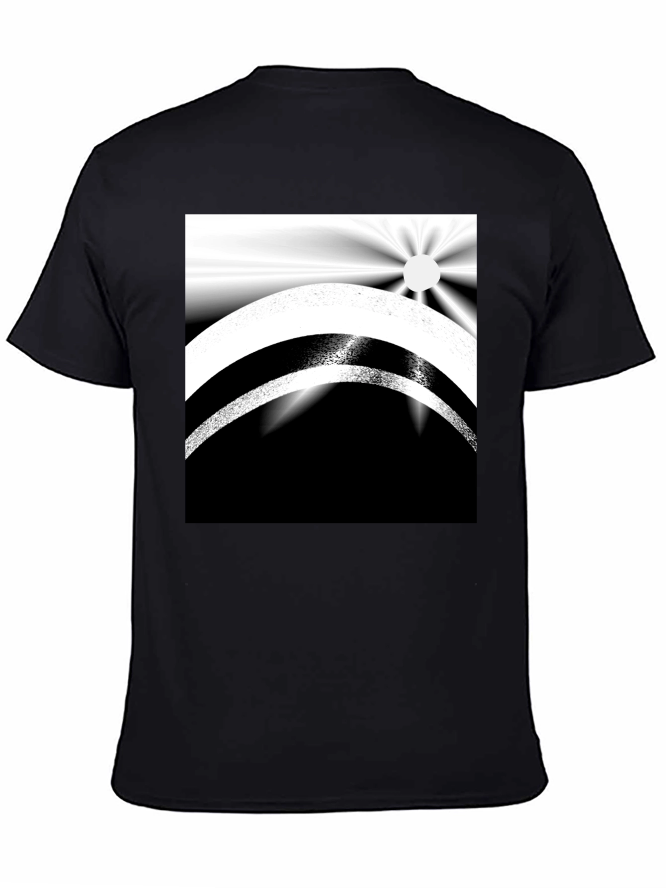 Black Abstract Black and White Graphic Tee view 4
