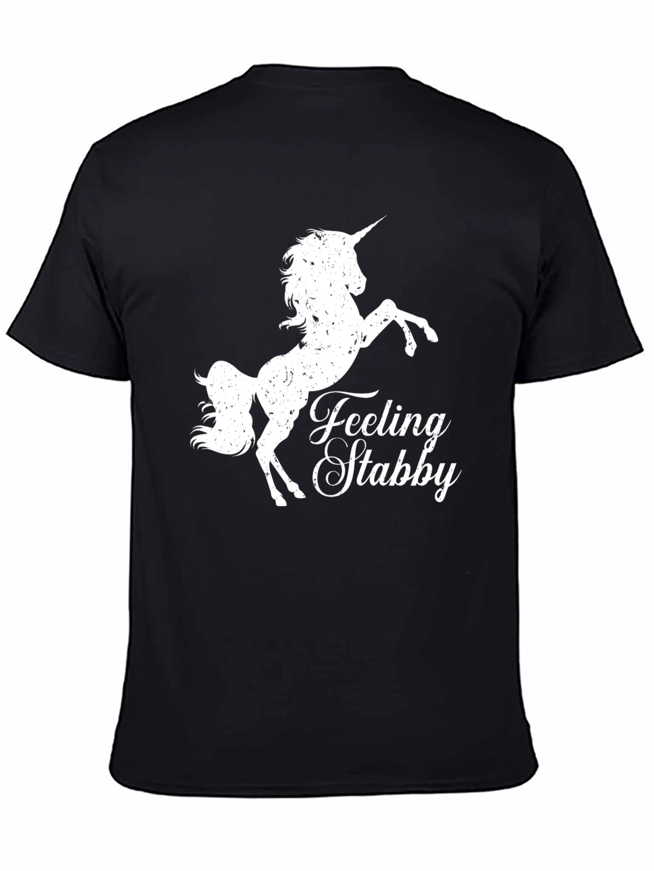 Black Feeling Stabby Unicorn Graphic Tee - Black T-Shirt view 4