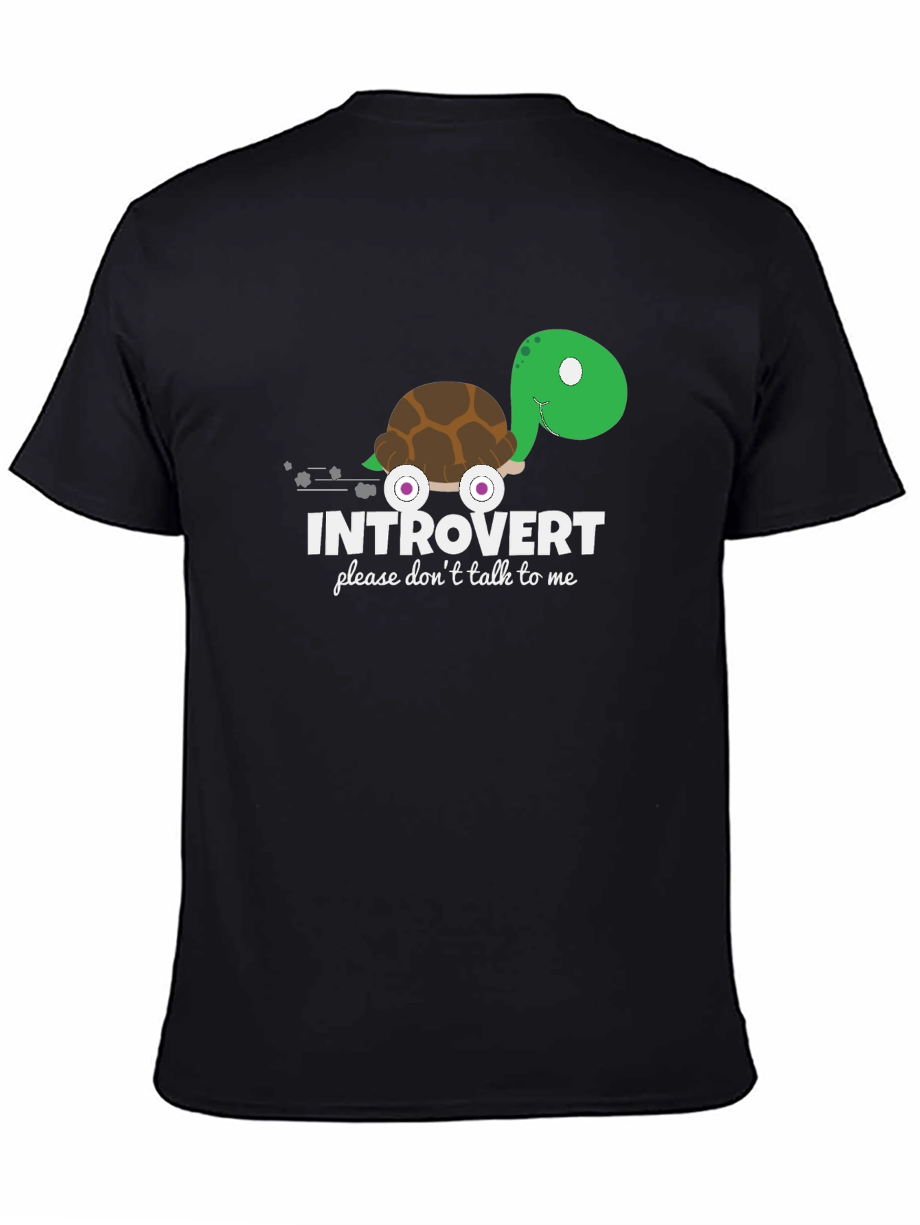 Black Introvert Turtle Graphic T-Shirt view 4