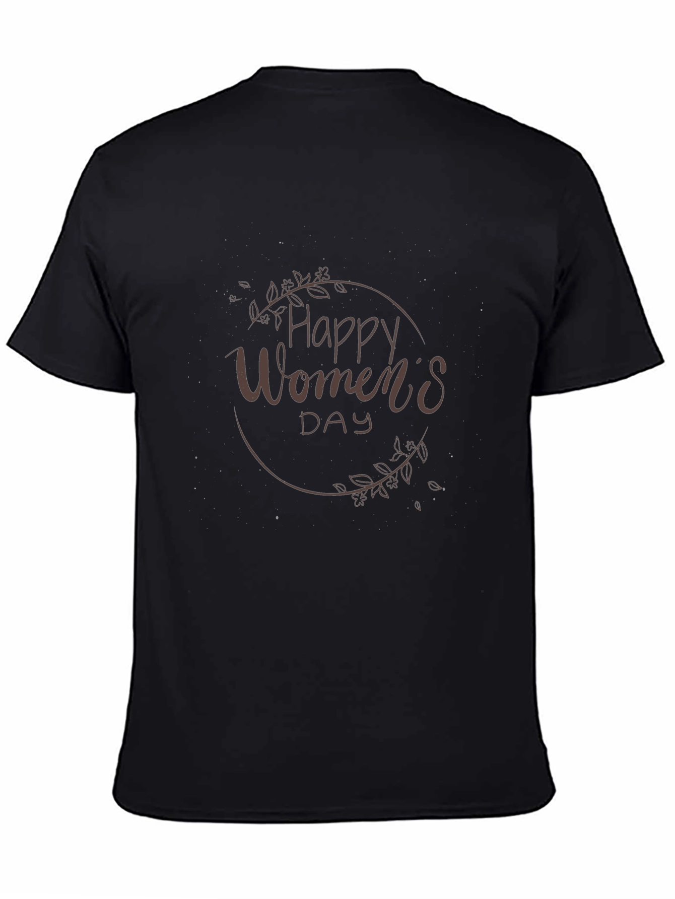 Black Happy Women's Day Graphic Tee - Stylish Black T-Shirt view 4