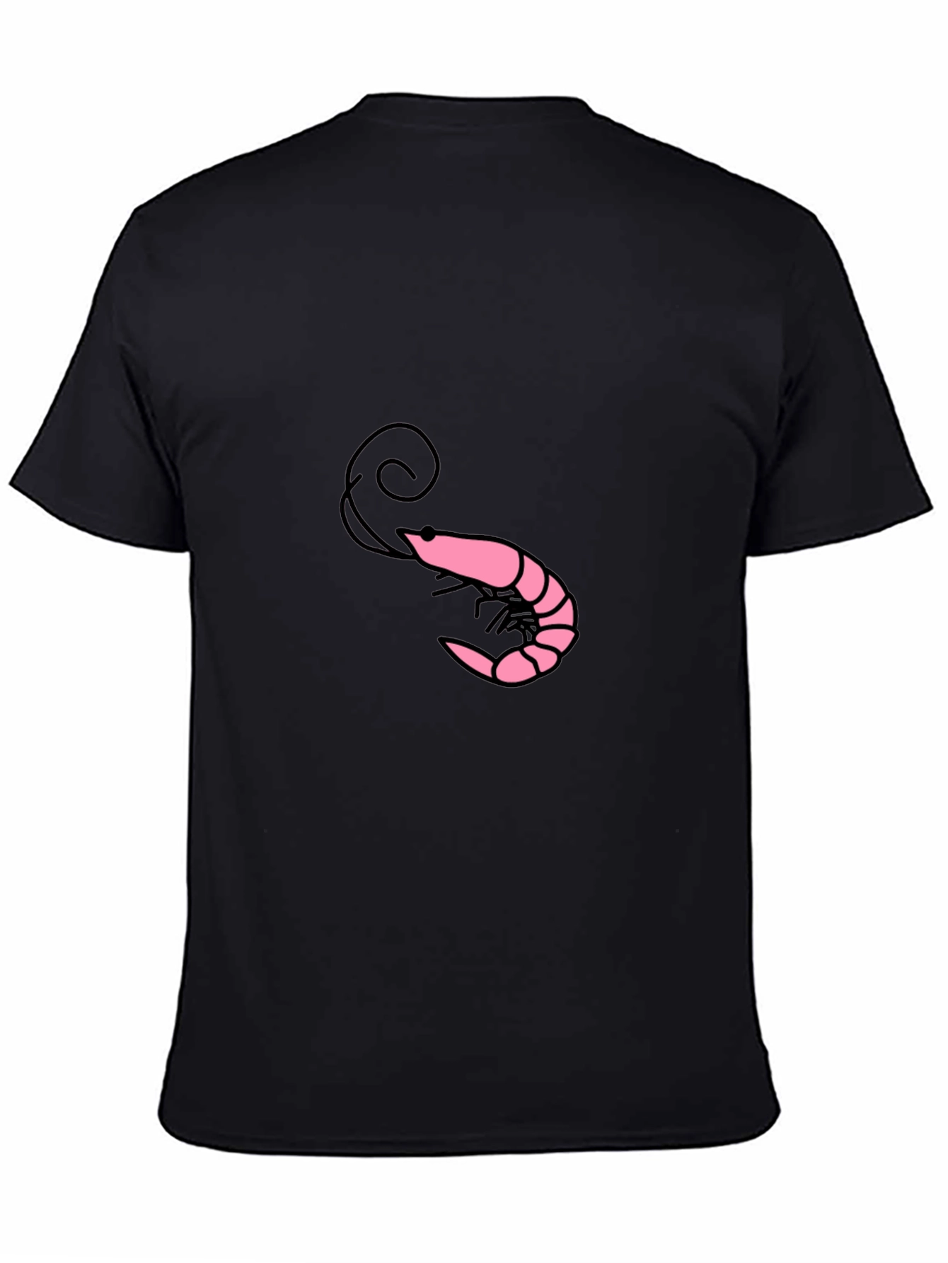 Black Shrimp Graphic Tee - Black Cotton Blend Shirt view 4