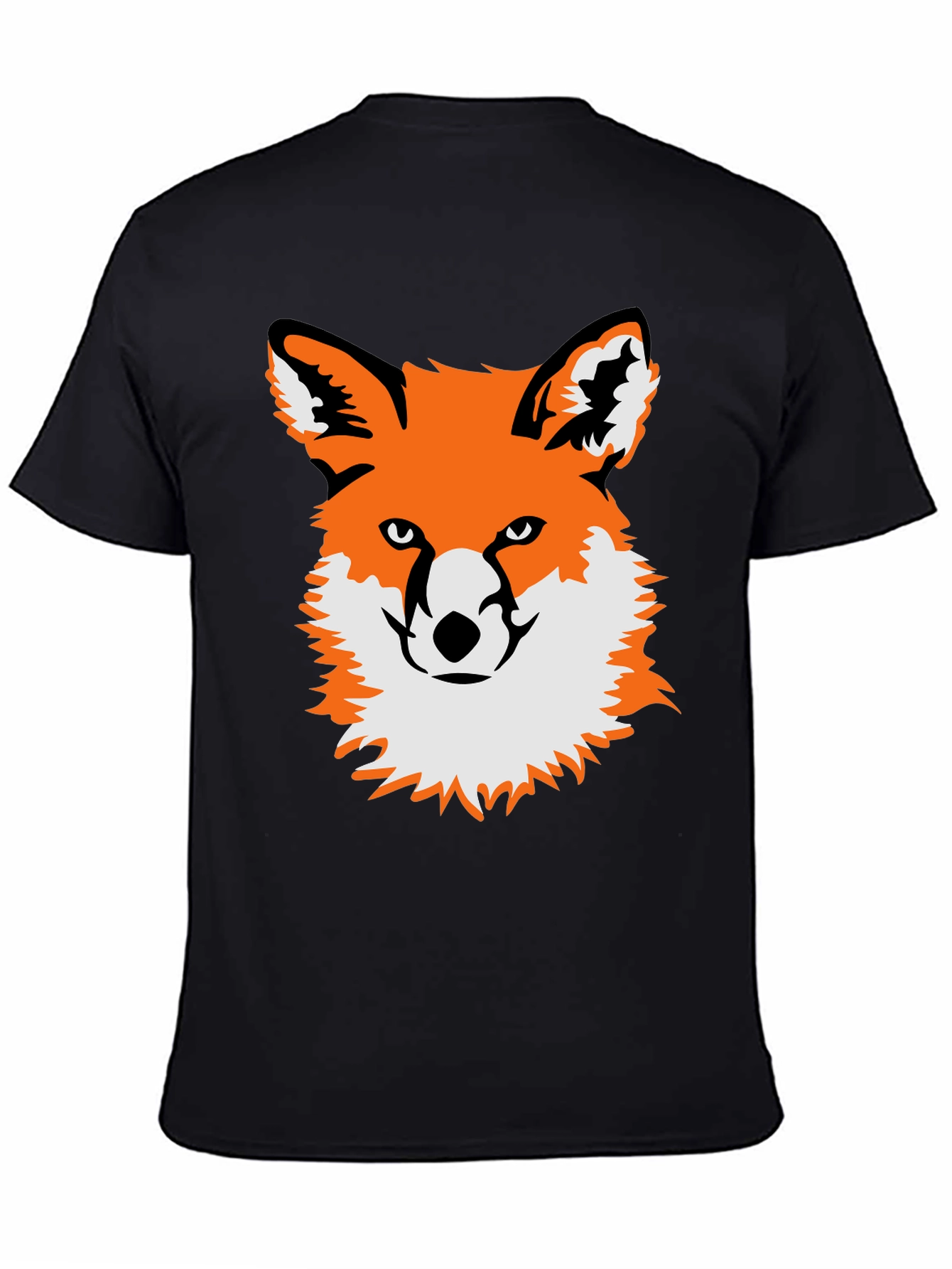 Black Fox Graphic Black T-Shirt - Unique Animal Tee view 4