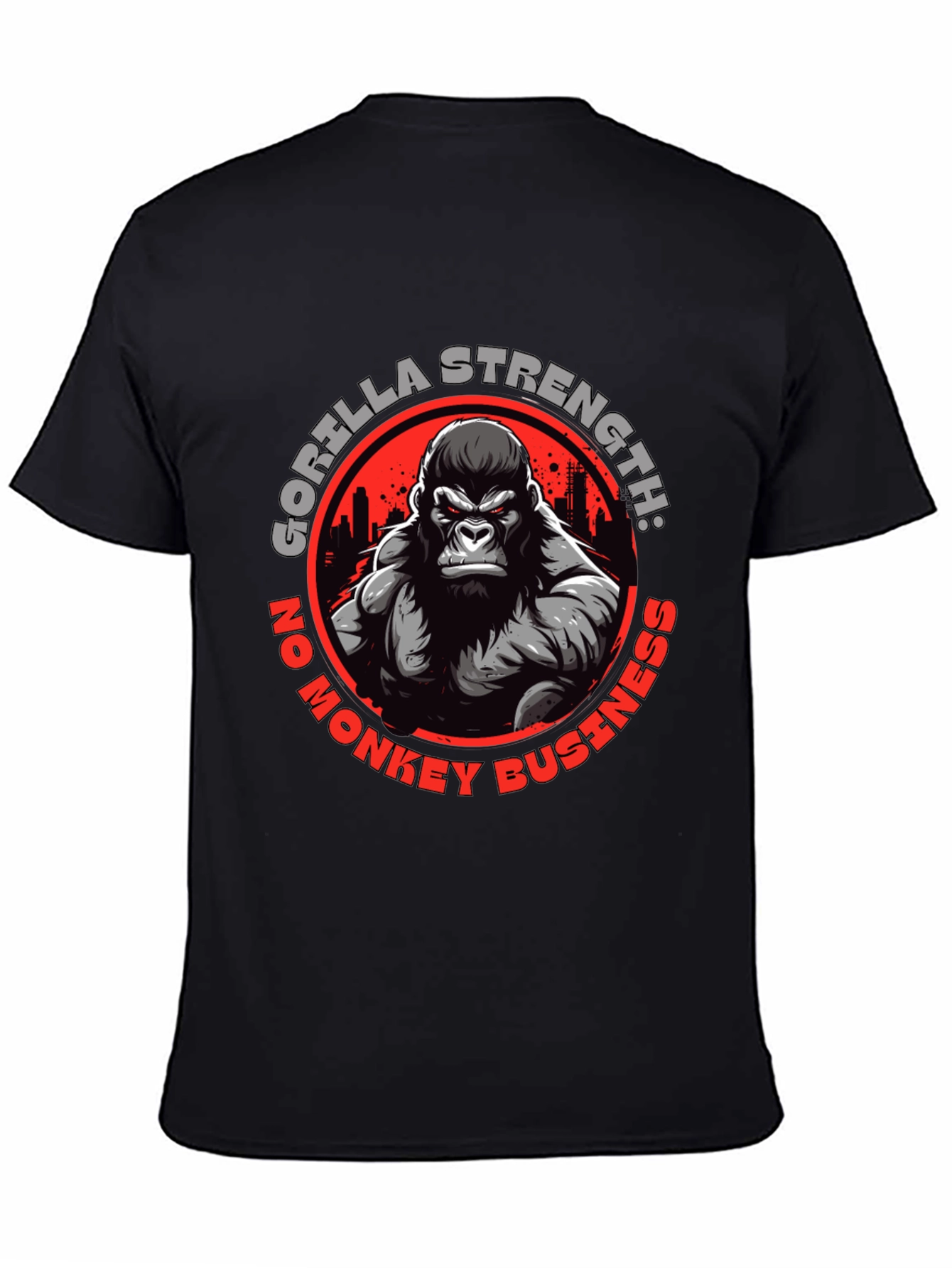 Black Gorilla Strength Graphic T-Shirt view 4