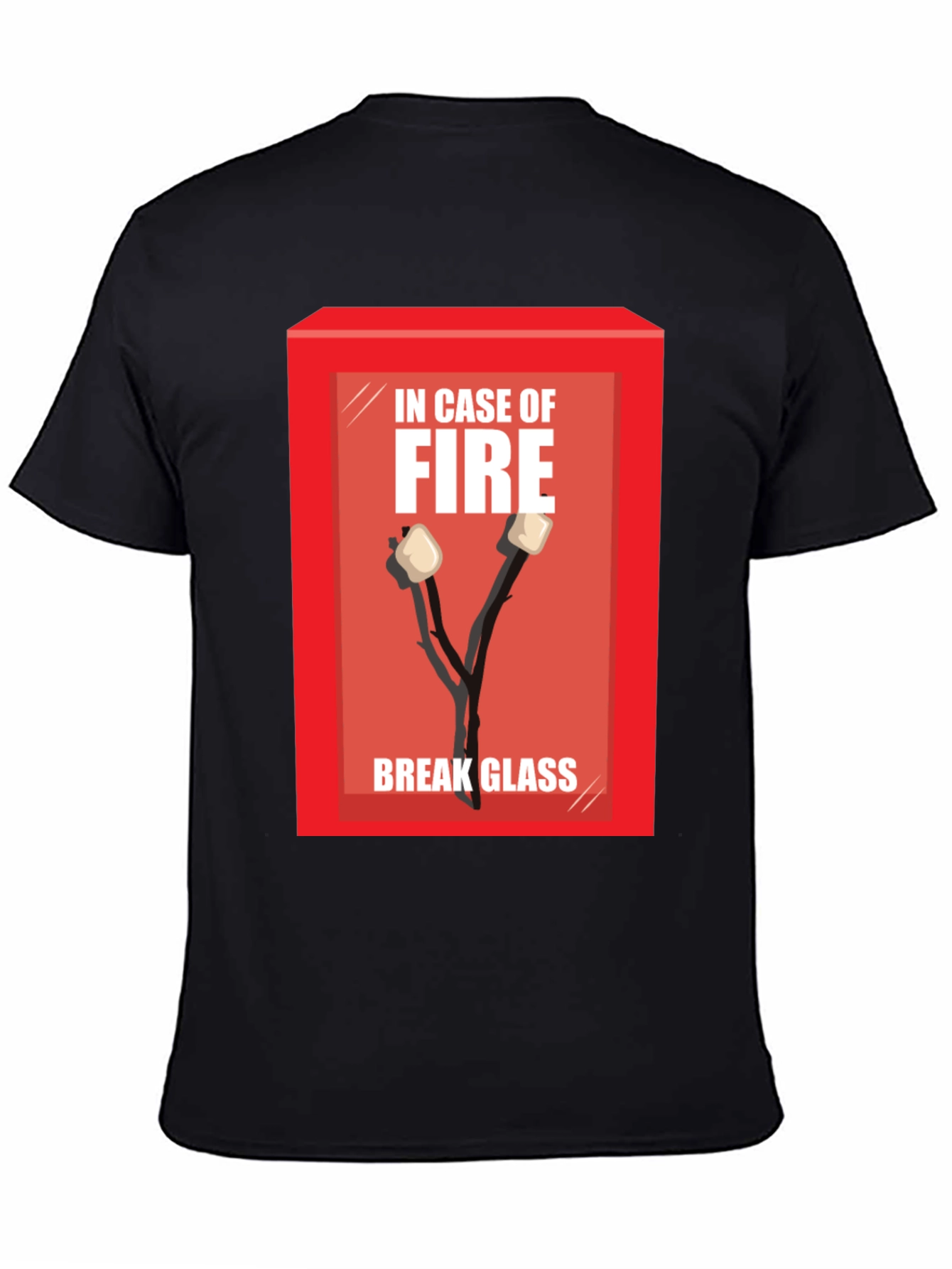 Black In Case of Fire Marshmallow T-Shirt view 4