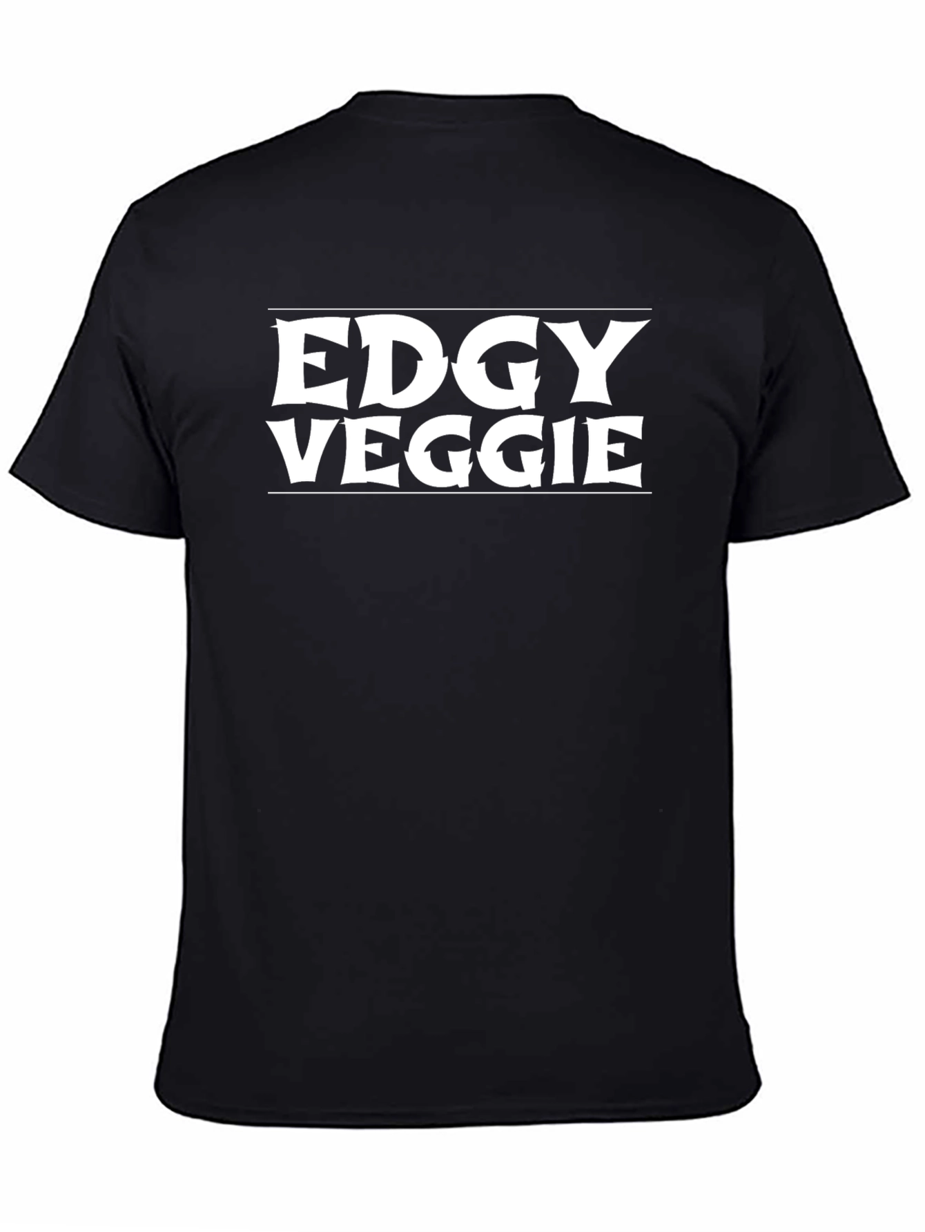 Black Edgy Veggie Graphic Tee - Black Cotton Blend T-Shirt view 4