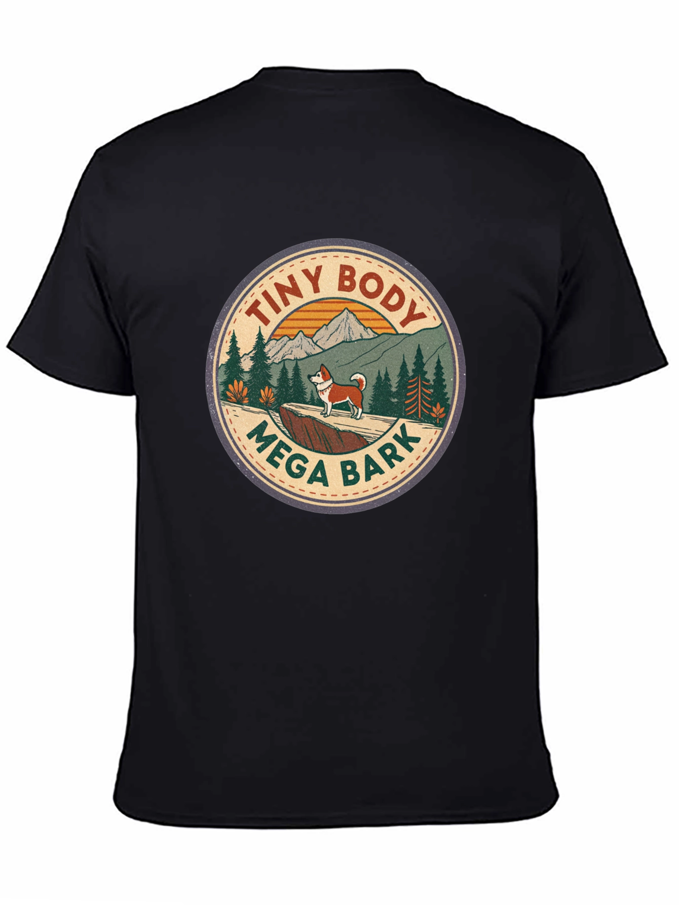 Black Tiny Body Mega Bark Graphic T-Shirt view 4