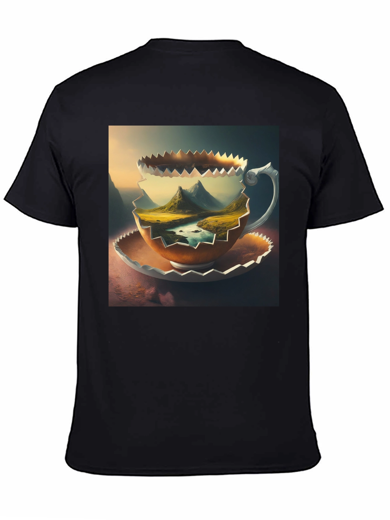 Black Mountain View Coffee Cup T-Shirt view 4