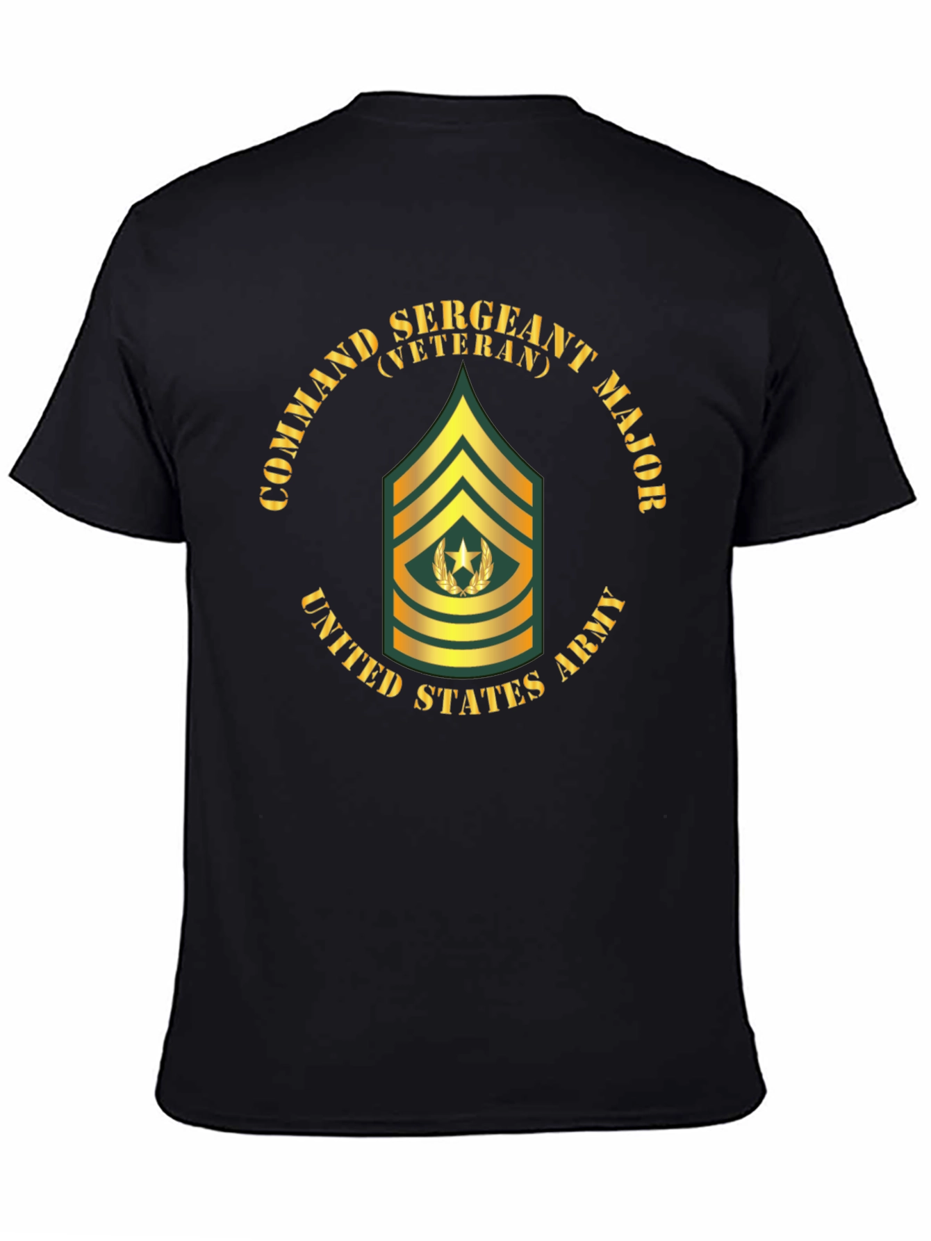 Black Veteran Command Sergeant Major T-Shirt view 4