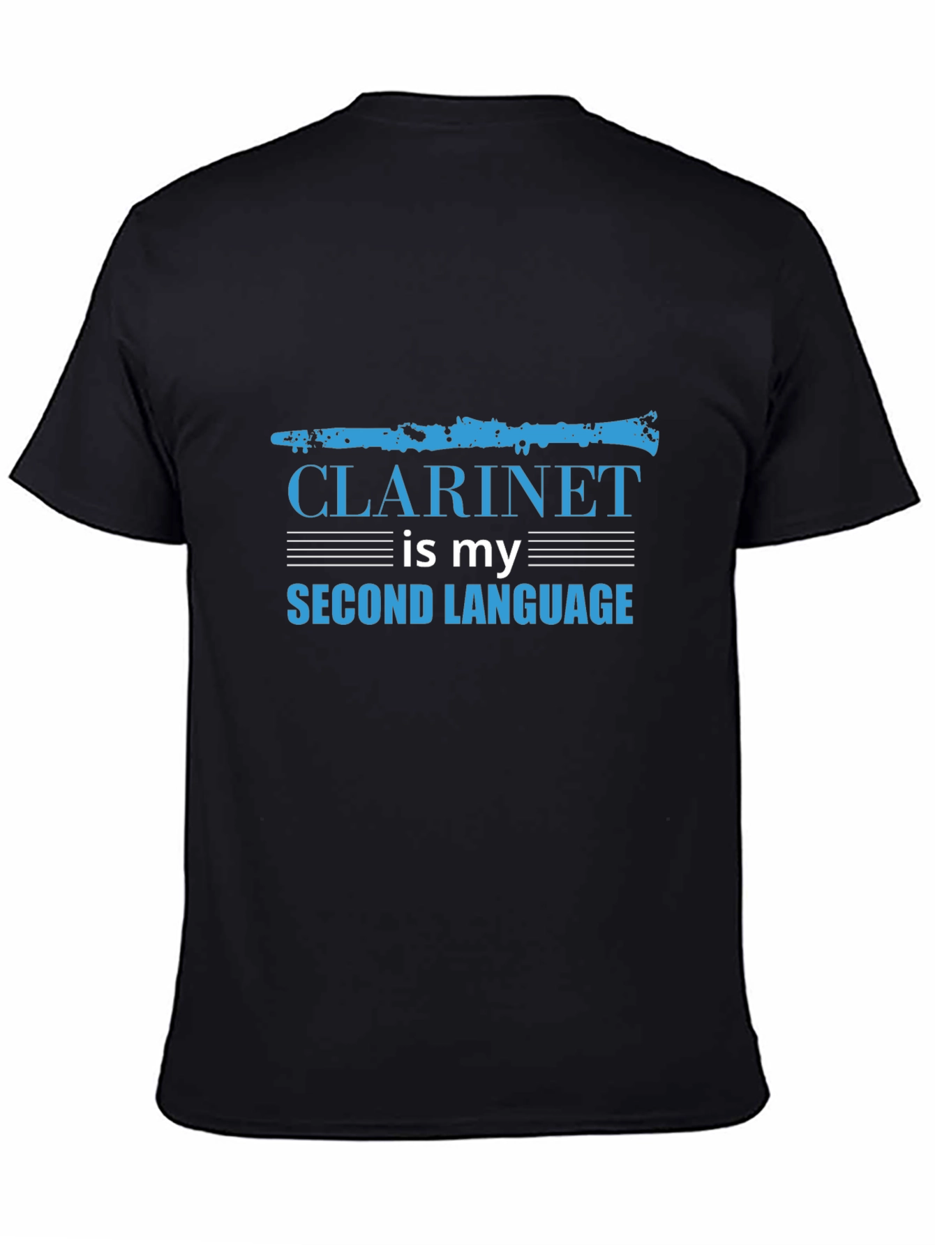 Black Clarinet is My Second Language Black T-Shirt view 4