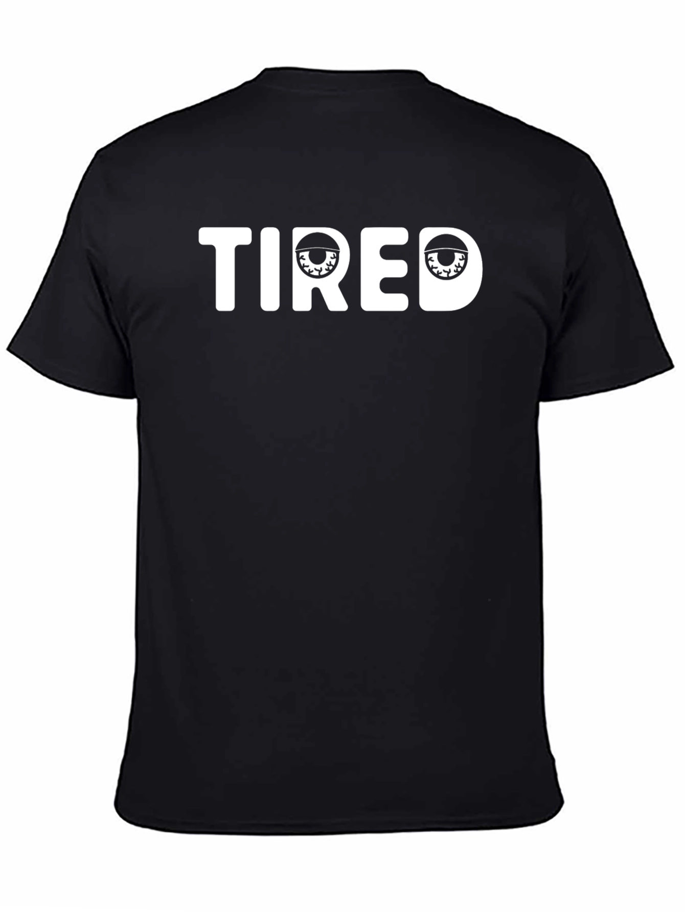 Black Tired Graphic Tee - Black Crew Neck T-Shirt view 4