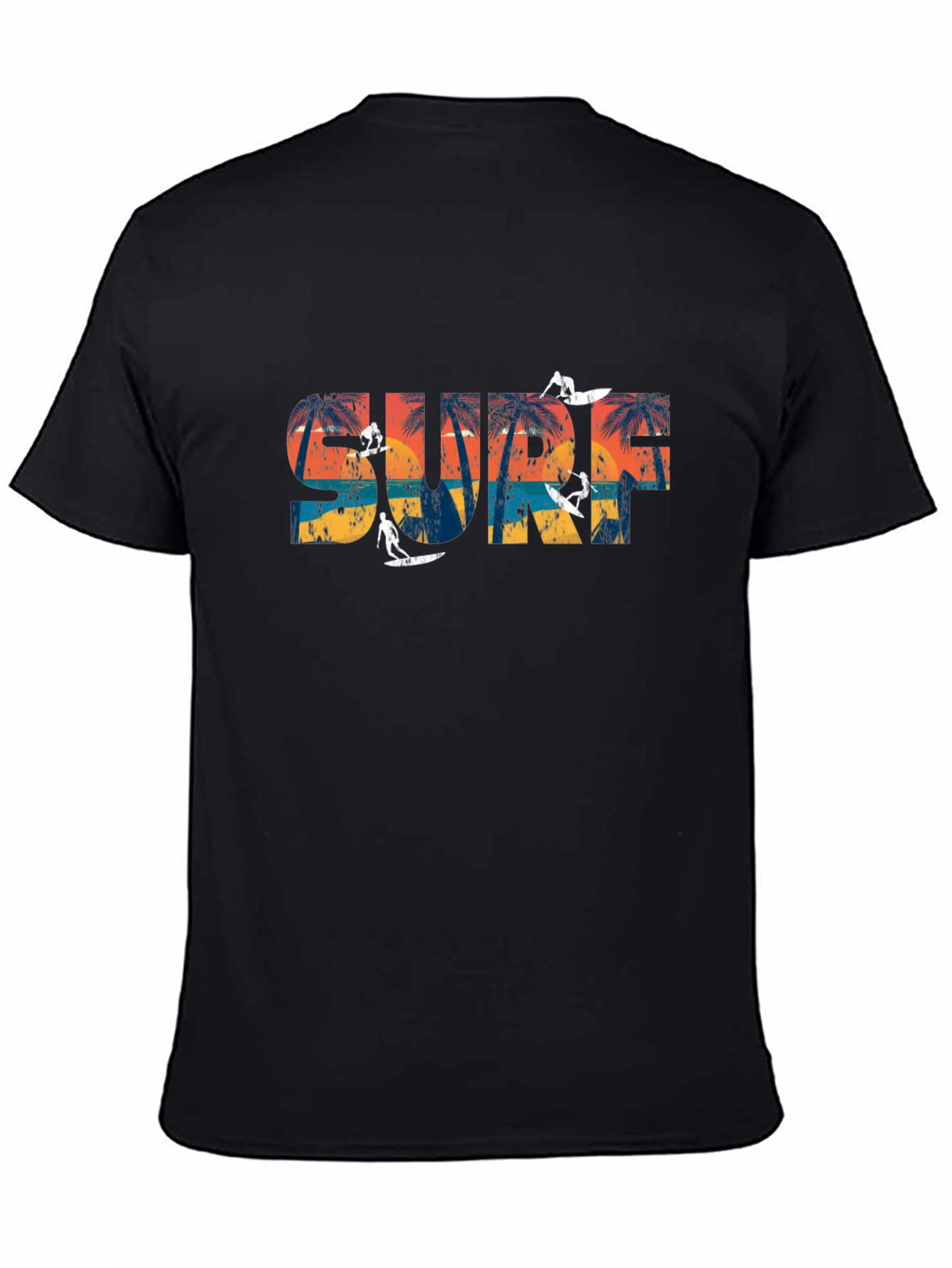 Black Surf T-Shirt - Black Tropical Vibe Tee view 4