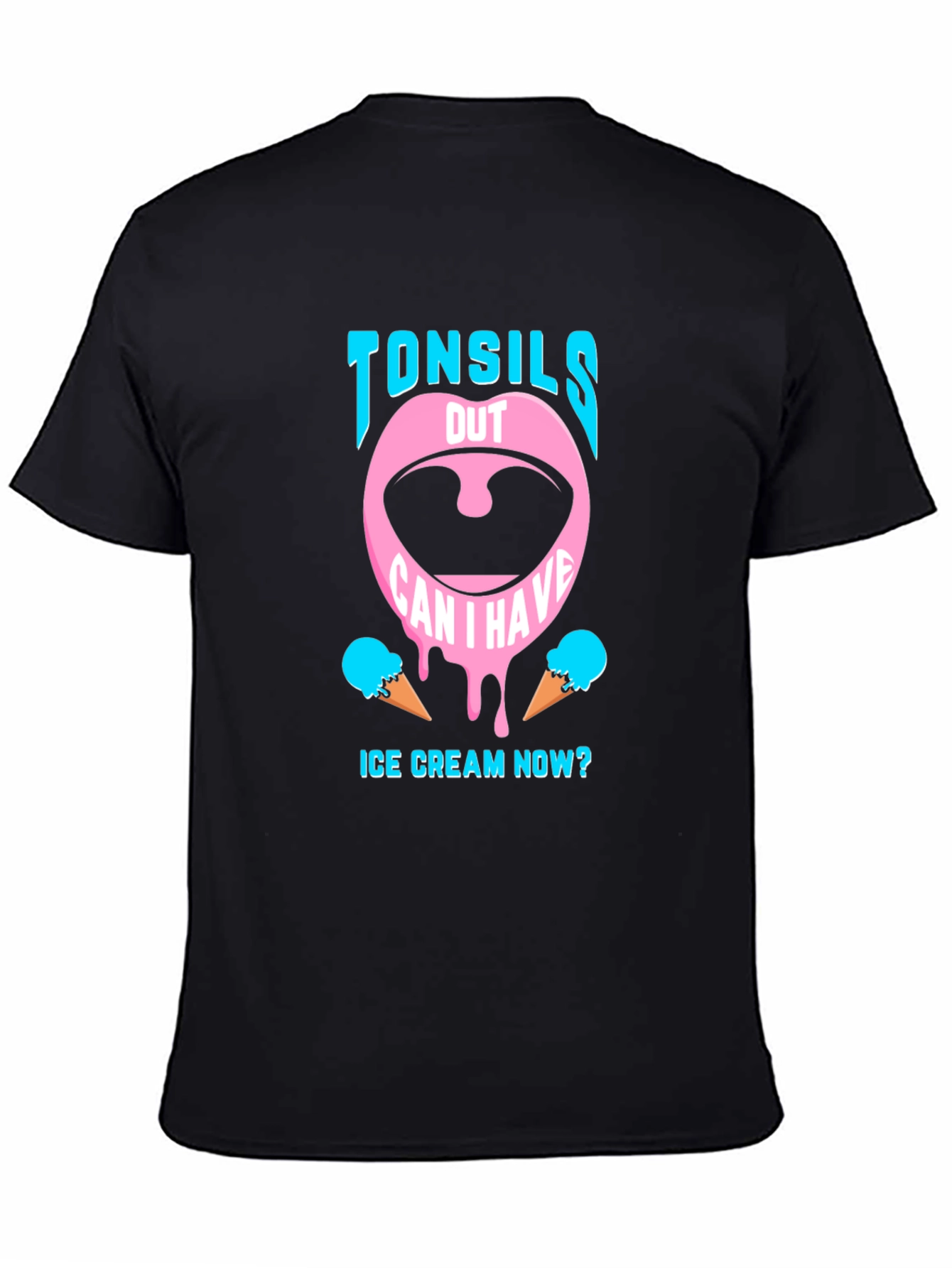 Black Tonsils Out Ice Cream T-Shirt view 4