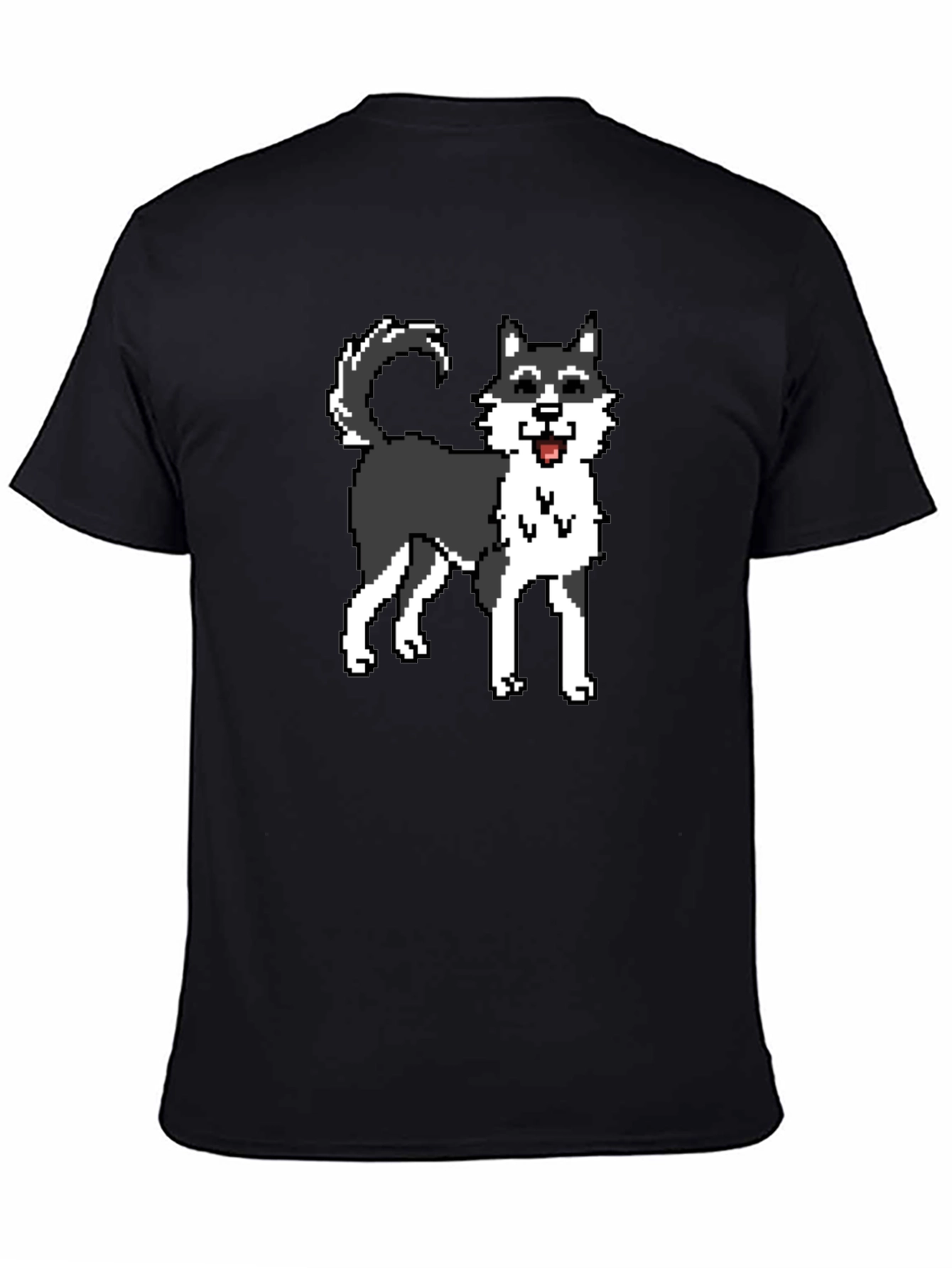 Black Pixel Husky Graphic Tee - Black view 4