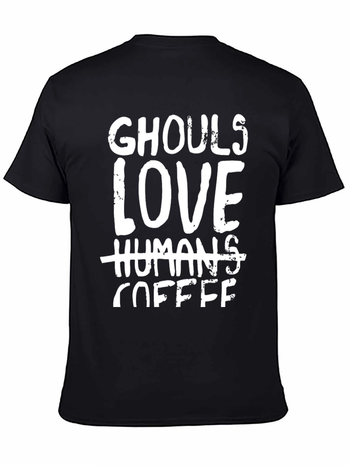 Black Ghouls Love Coffee T-Shirt - Funny Halloween Tee view 4