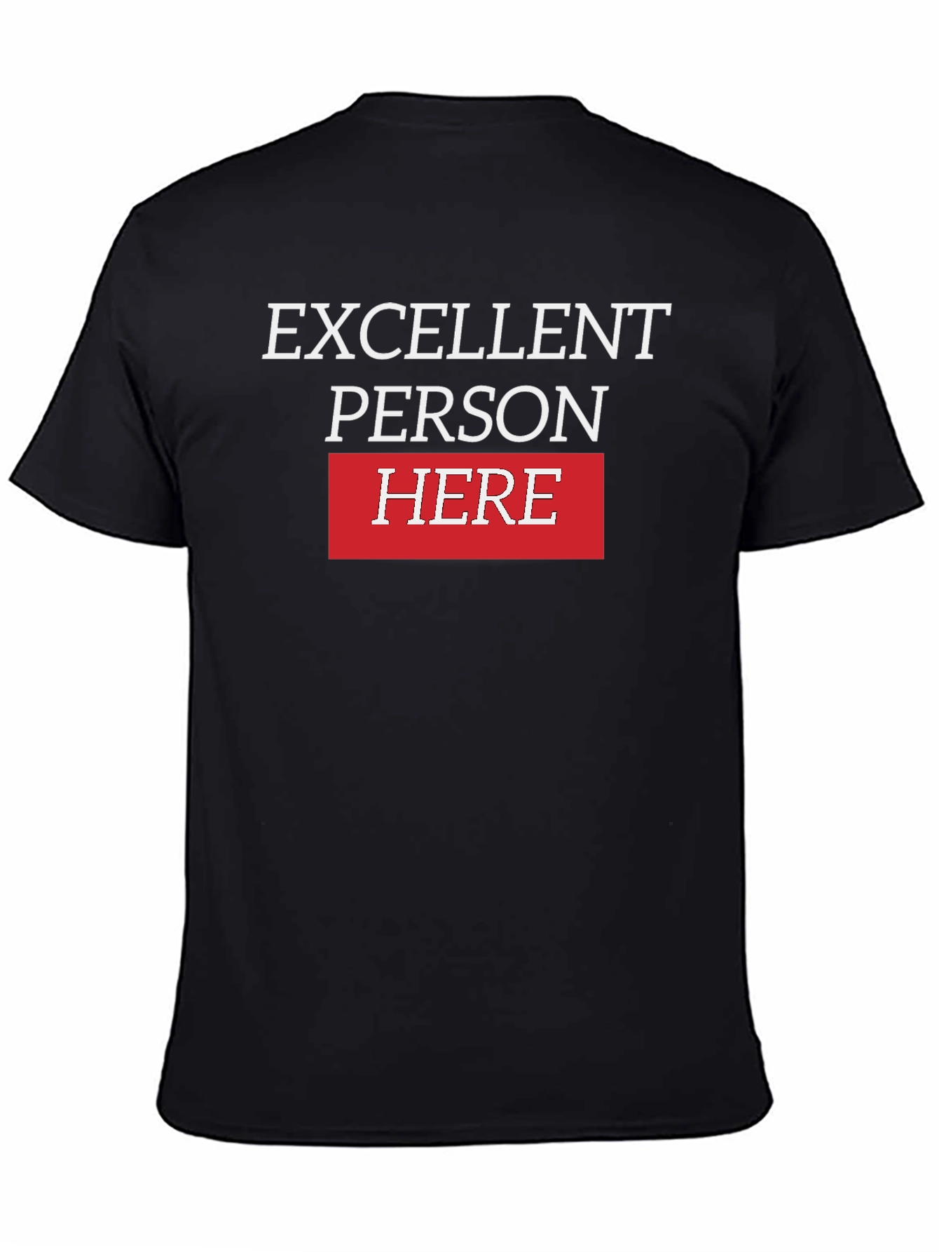 Black Excellent Person Here Graphic T-Shirt - Black view 4