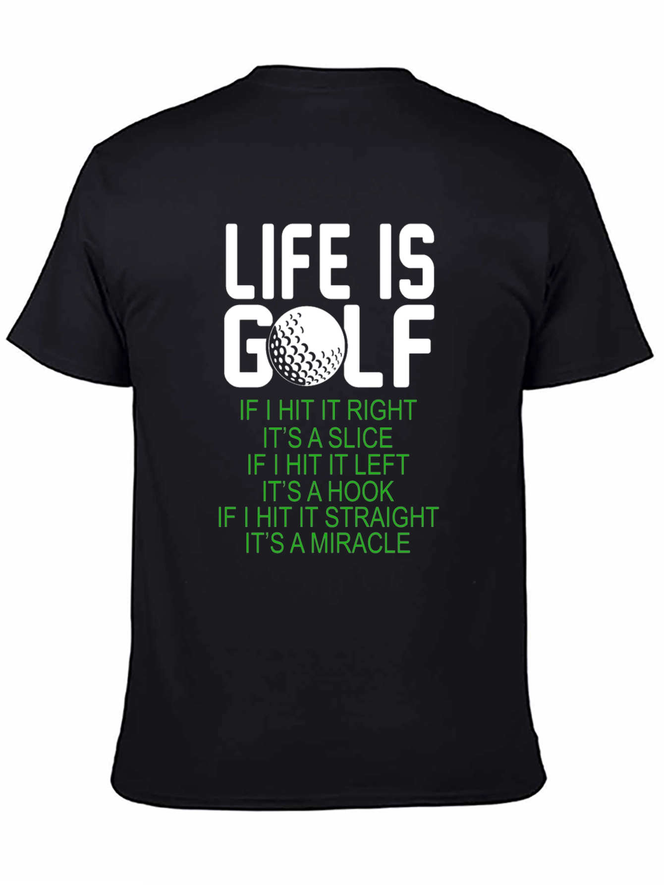 Black Life Is Golf Graphic Tee - Funny Golf Lover Gift view 4