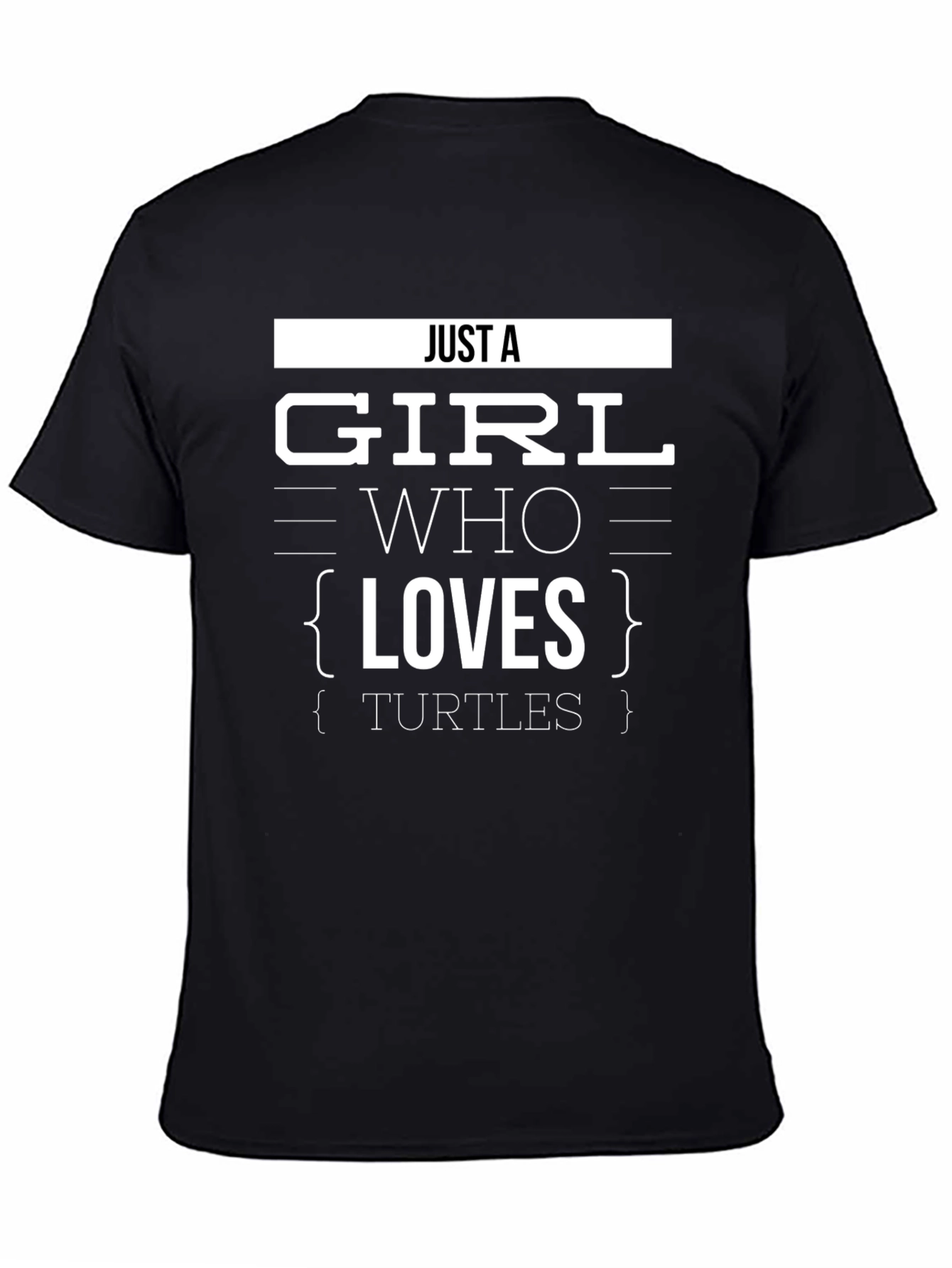 Black Just a Girl Who Loves Turtles Graphic T-Shirt view 4