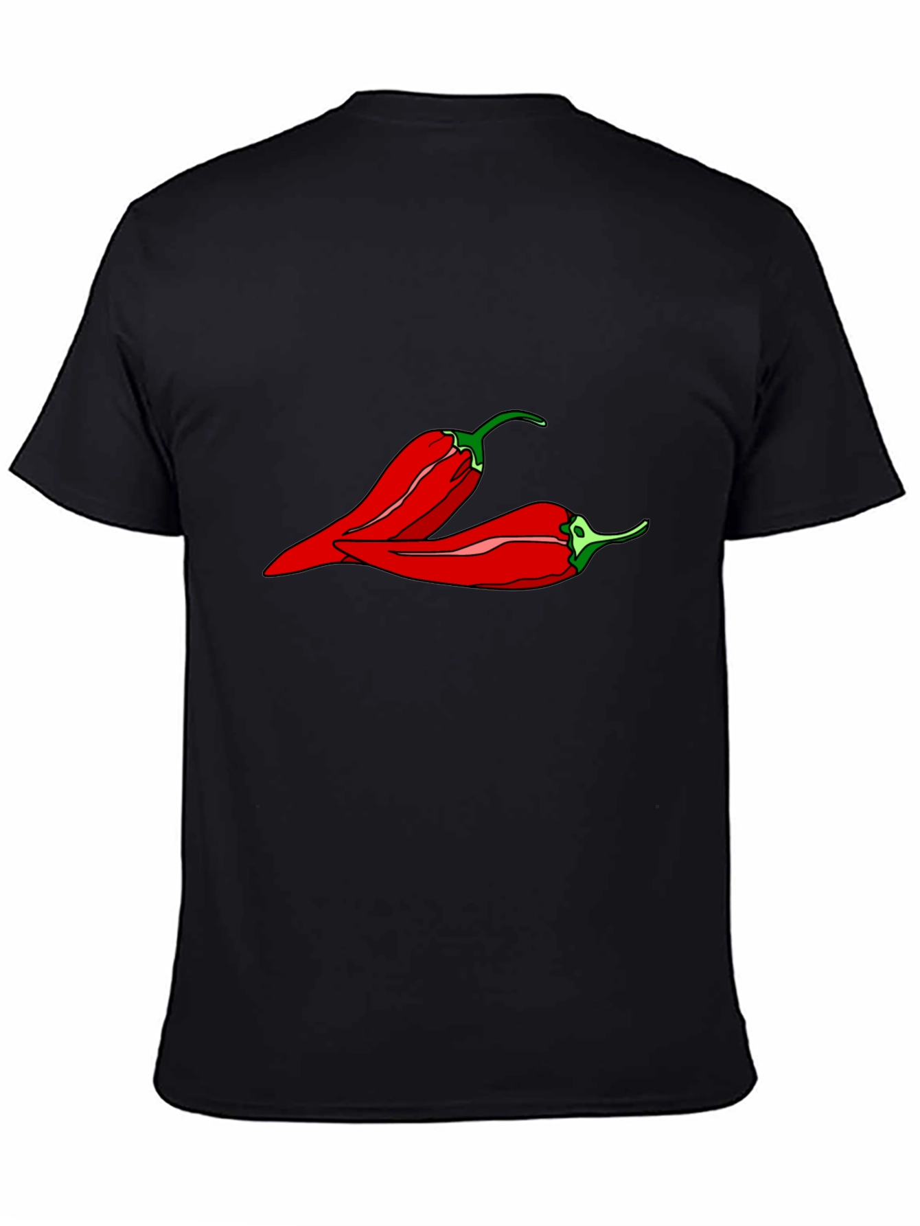 Black Spicy Pepper Graphic Tee - Black Unisex T-Shirt view 4