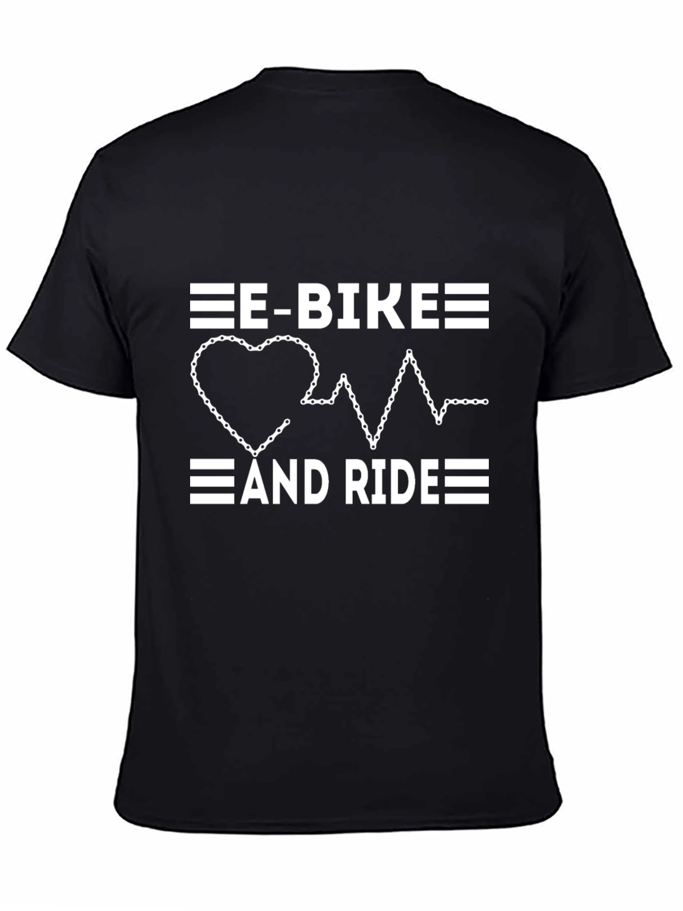 Black E-Bike and Ride Graphic T-Shirt - Black view 4