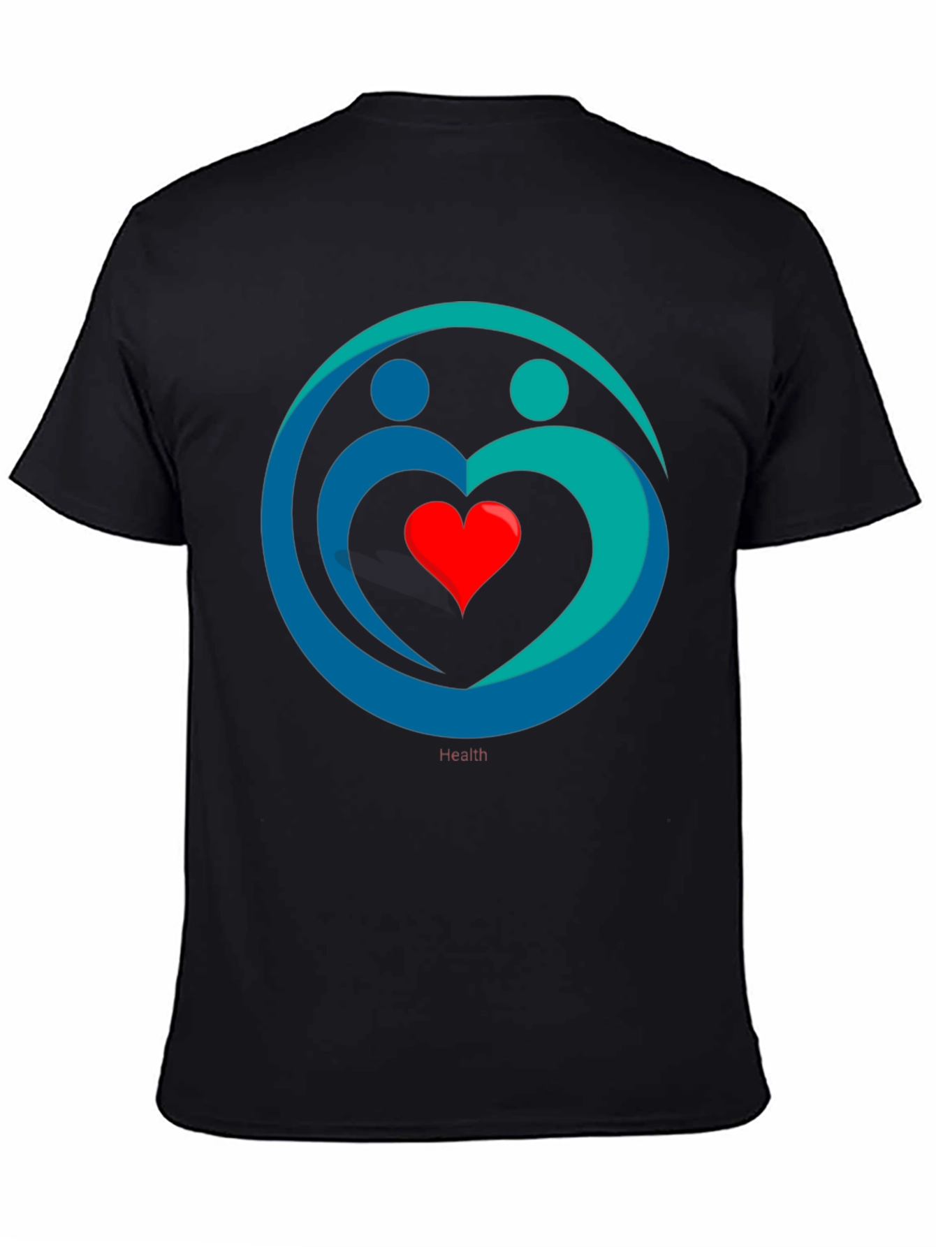 Black Heart Health Graphic Tee - Black Casual Comfort view 4