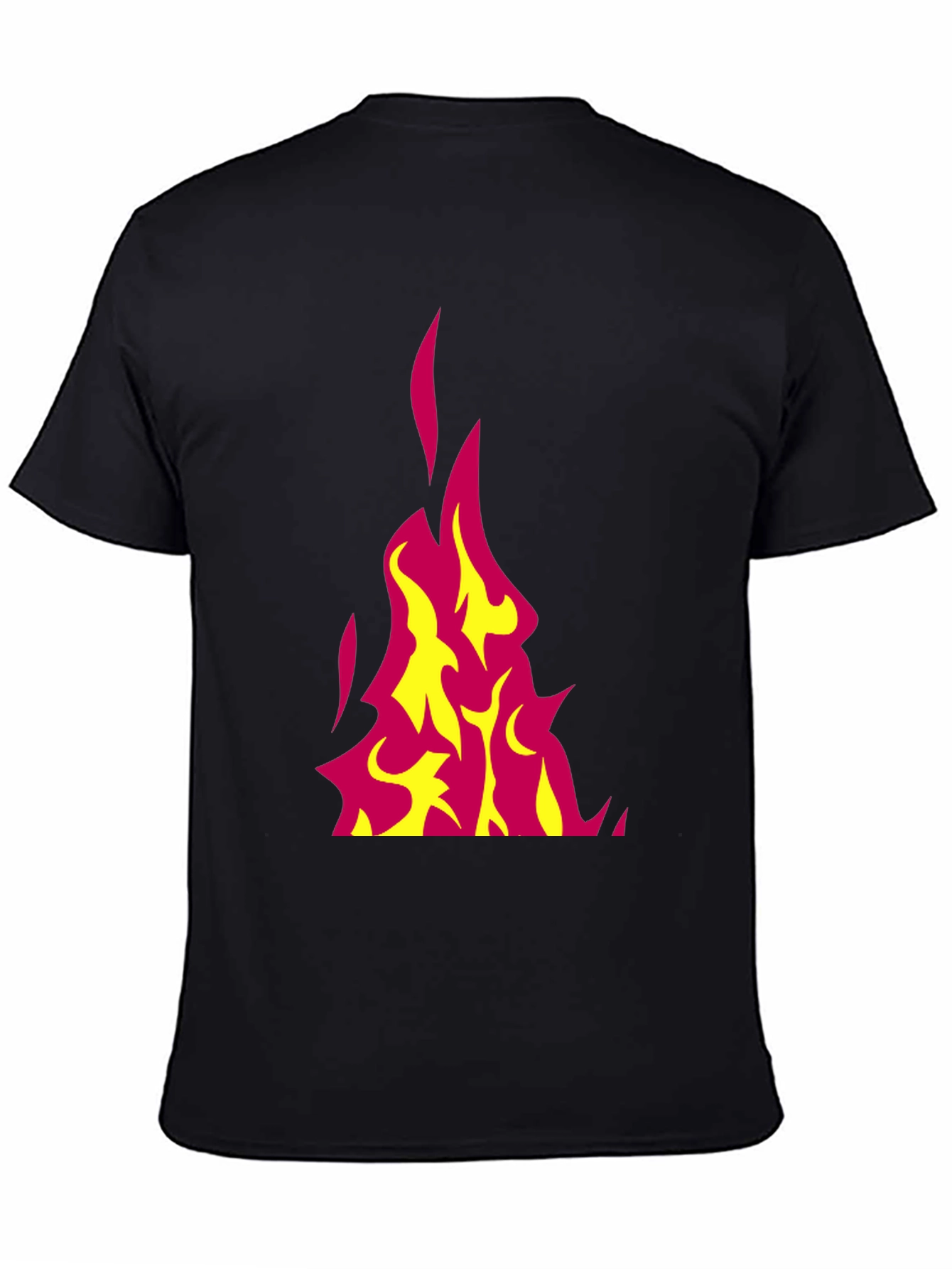 Black Flaming Hot Graphic Tee - Black Cotton T-Shirt view 4