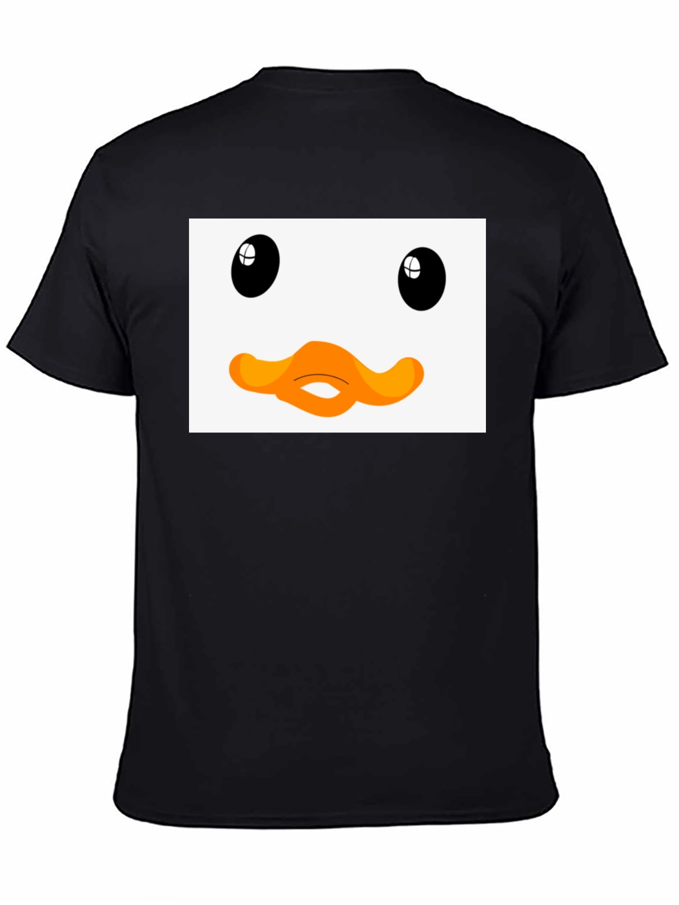 Black Duck Face Graphic Black Tee - Funny Cartoon Style view 4