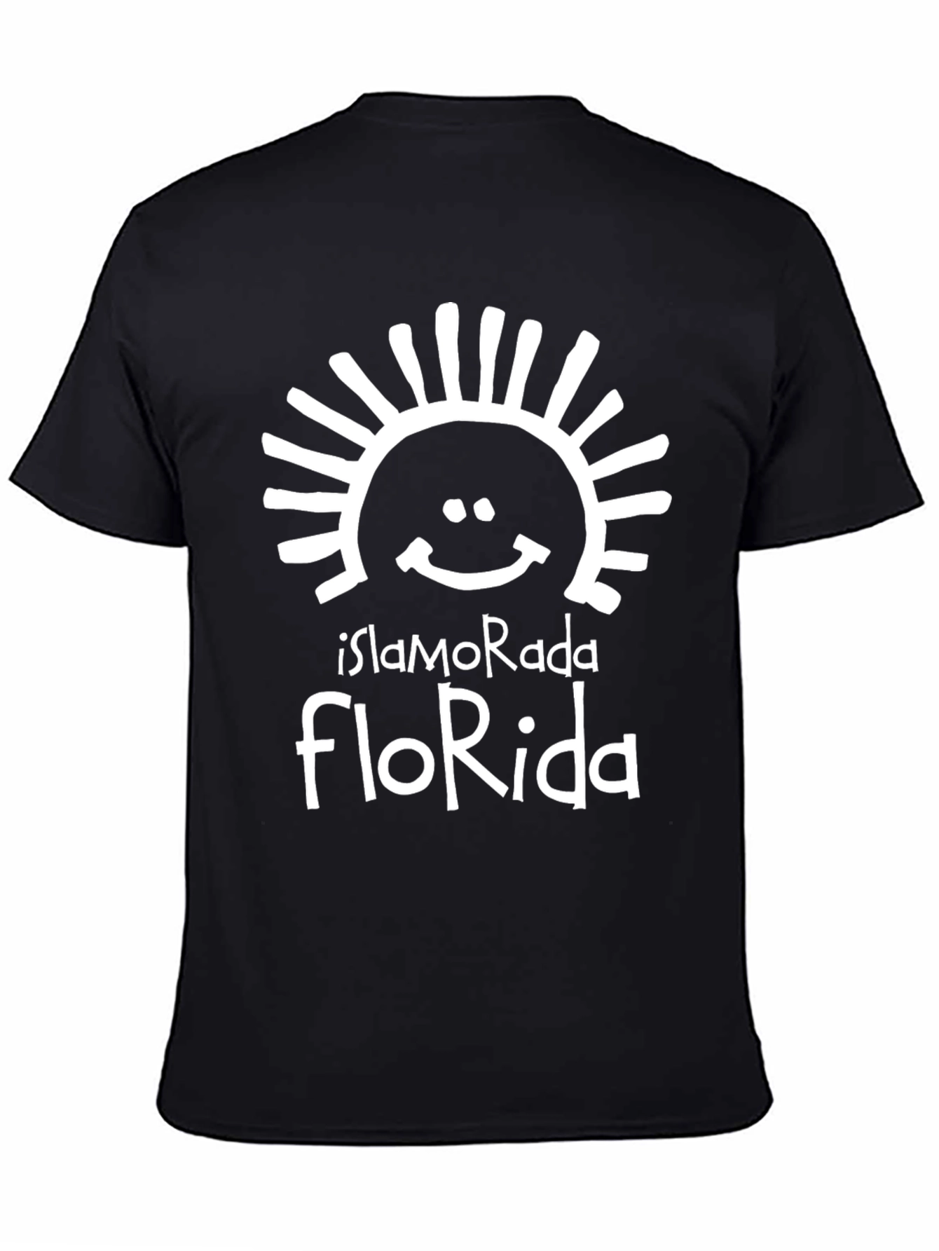 Black Islamorada Florida T-Shirt - Smiling Sun Graphic view 4
