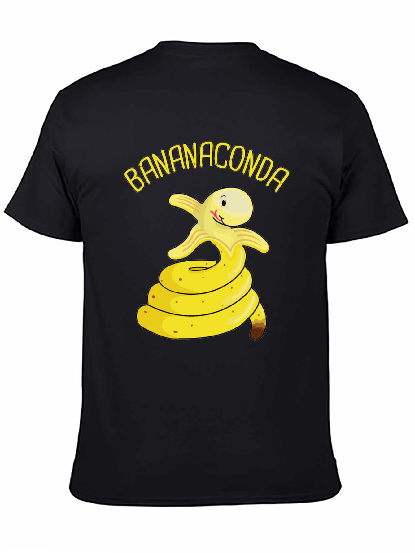 Black Bananaconda Funny Graphic T-Shirt view 4