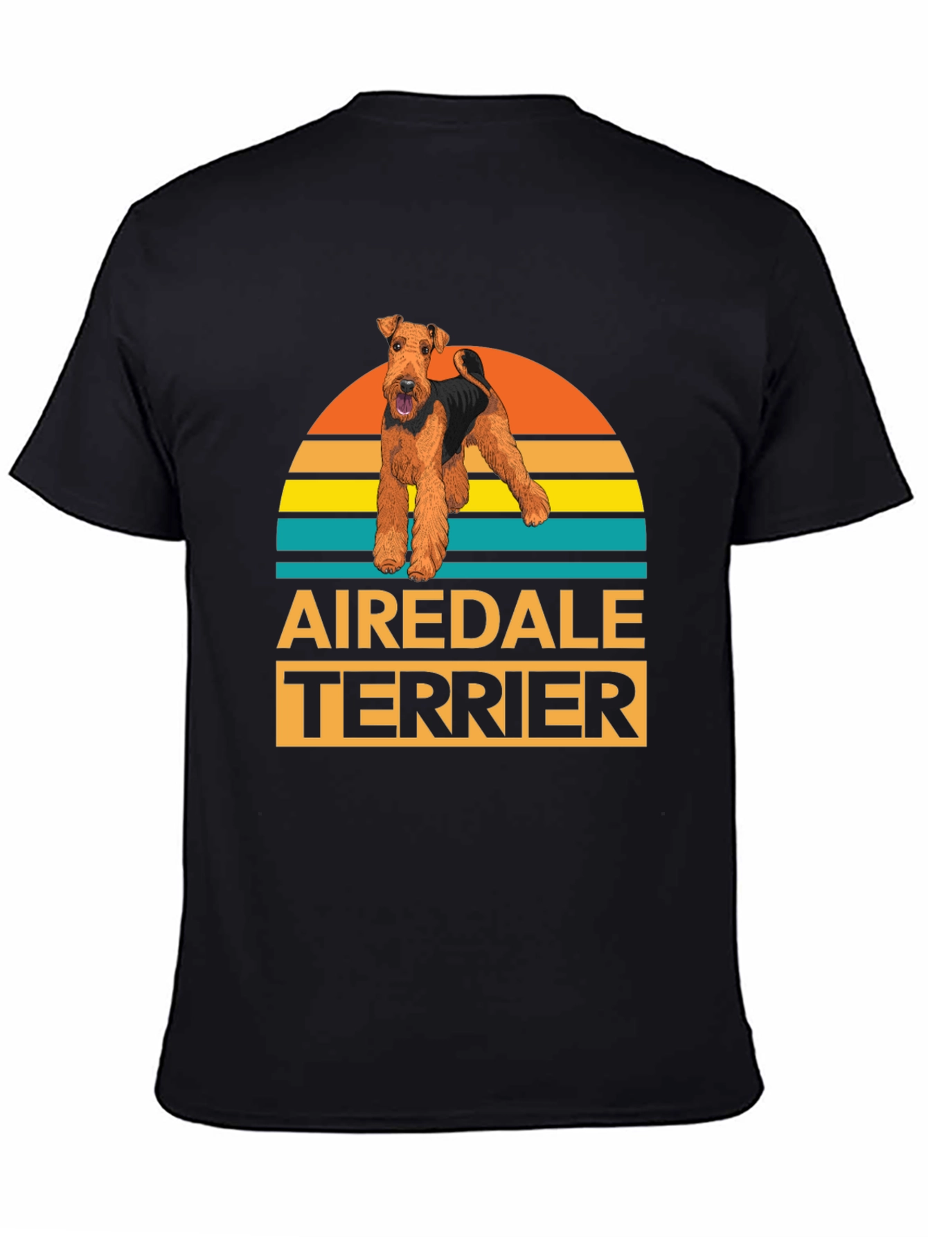 Black Airedale Terrier Dog Graphic T-Shirt view 4