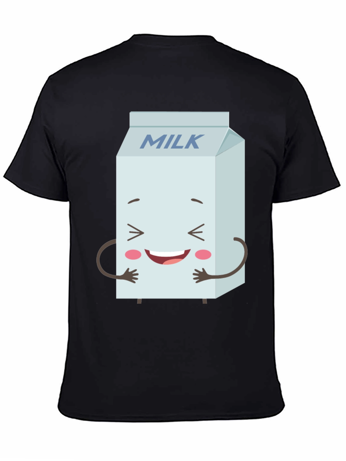 Black Funny Milk Carton Graphic Tee - Black Crewneck T-Shirt view 4
