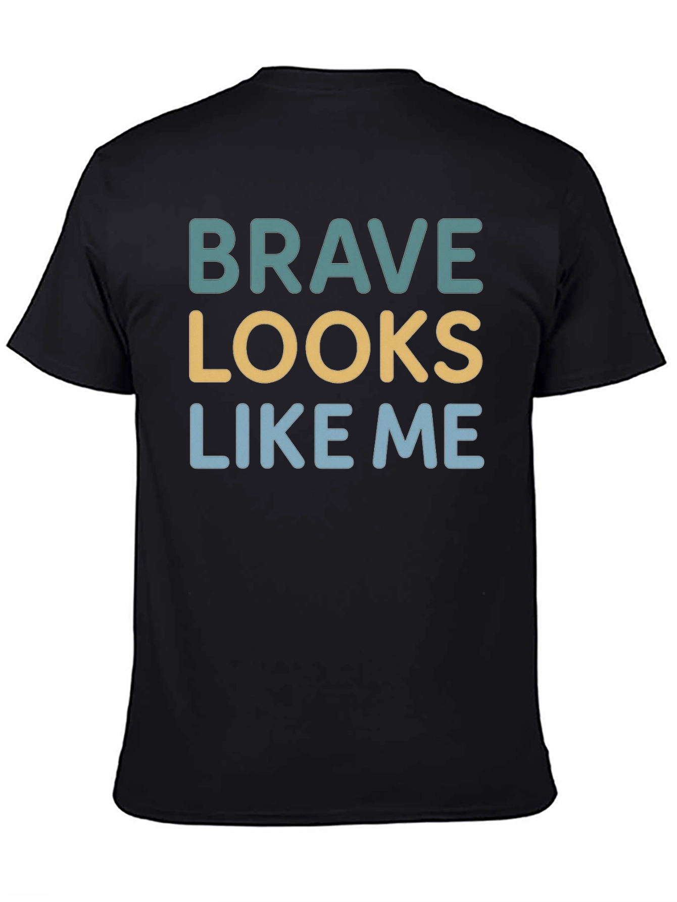Black Brave Looks Like Me Graphic Tee - Black Casual T-Shirt view 4