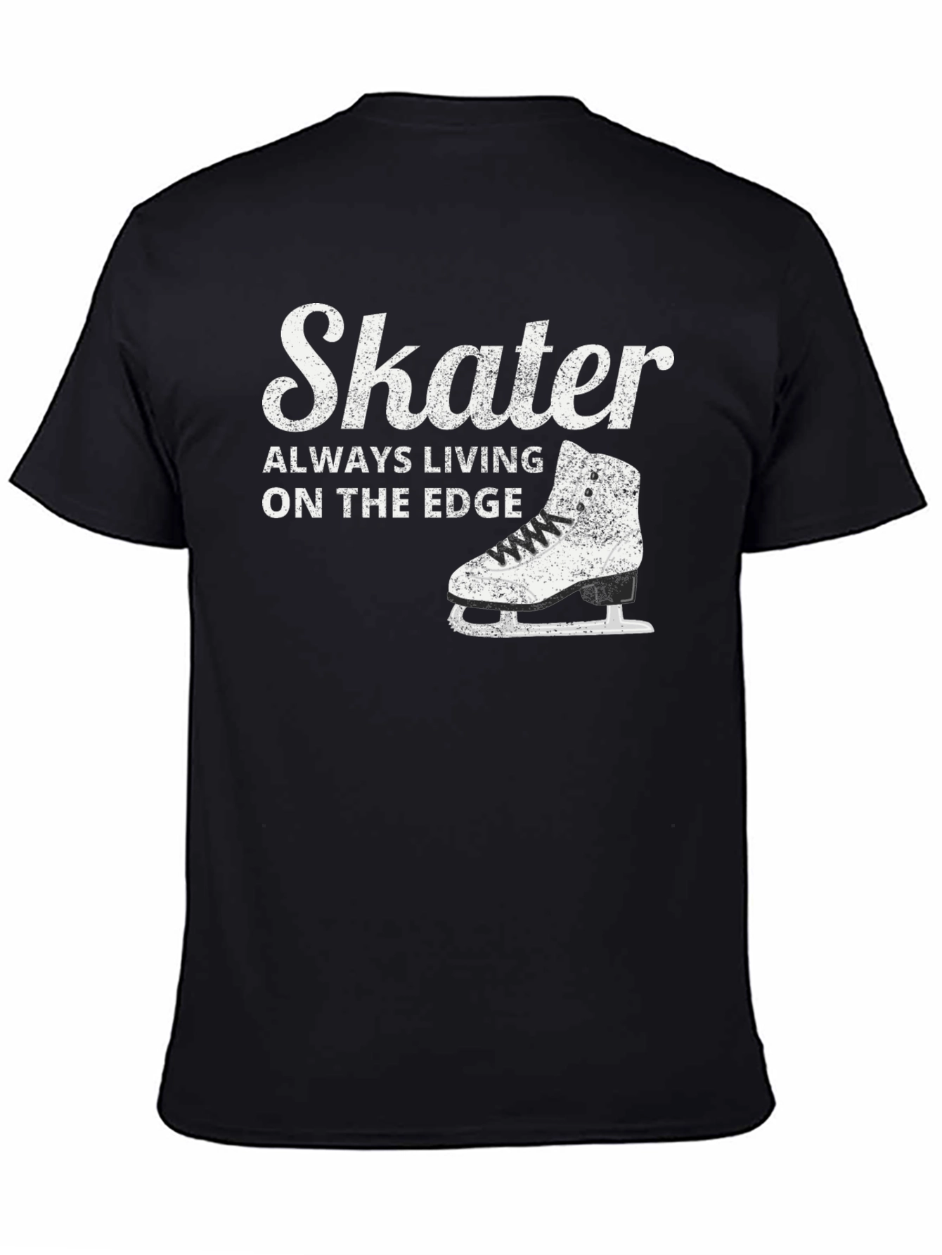 Black Skater Always Living on The Edge Black T-Shirt view 4