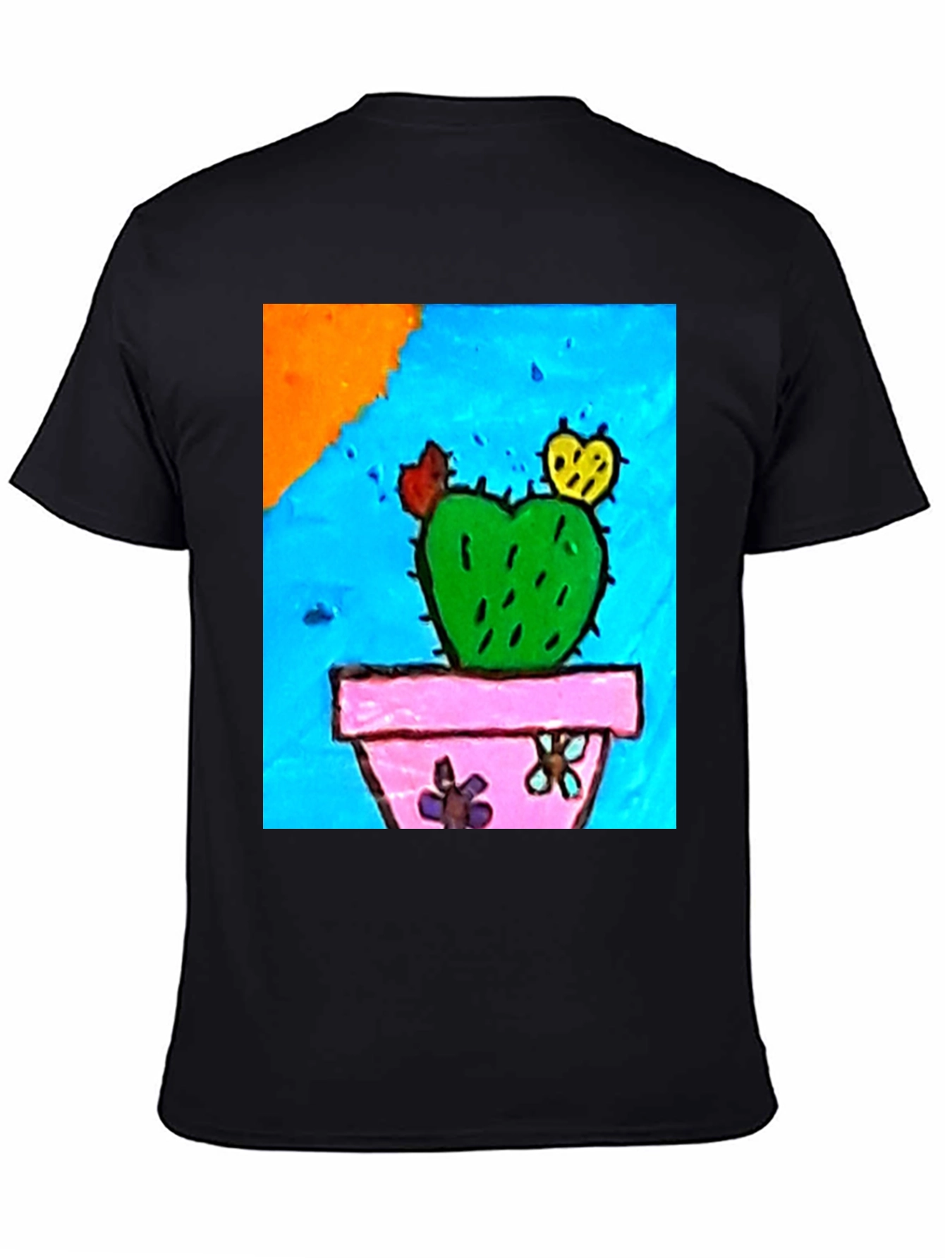 Black Quirky Cactus Graphic T-Shirt view 4