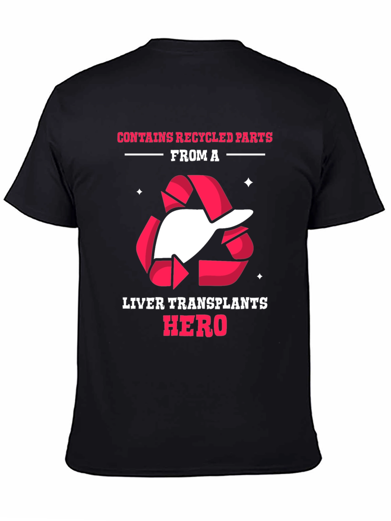 Black Liver Transplant Hero Recycled Parts T-Shirt view 4