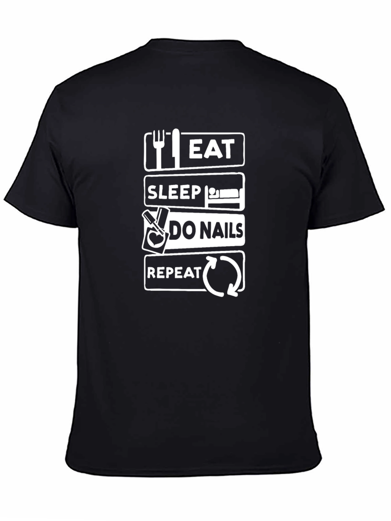 Black Eat Sleep Do Nails Repeat Graphic T-Shirt view 4