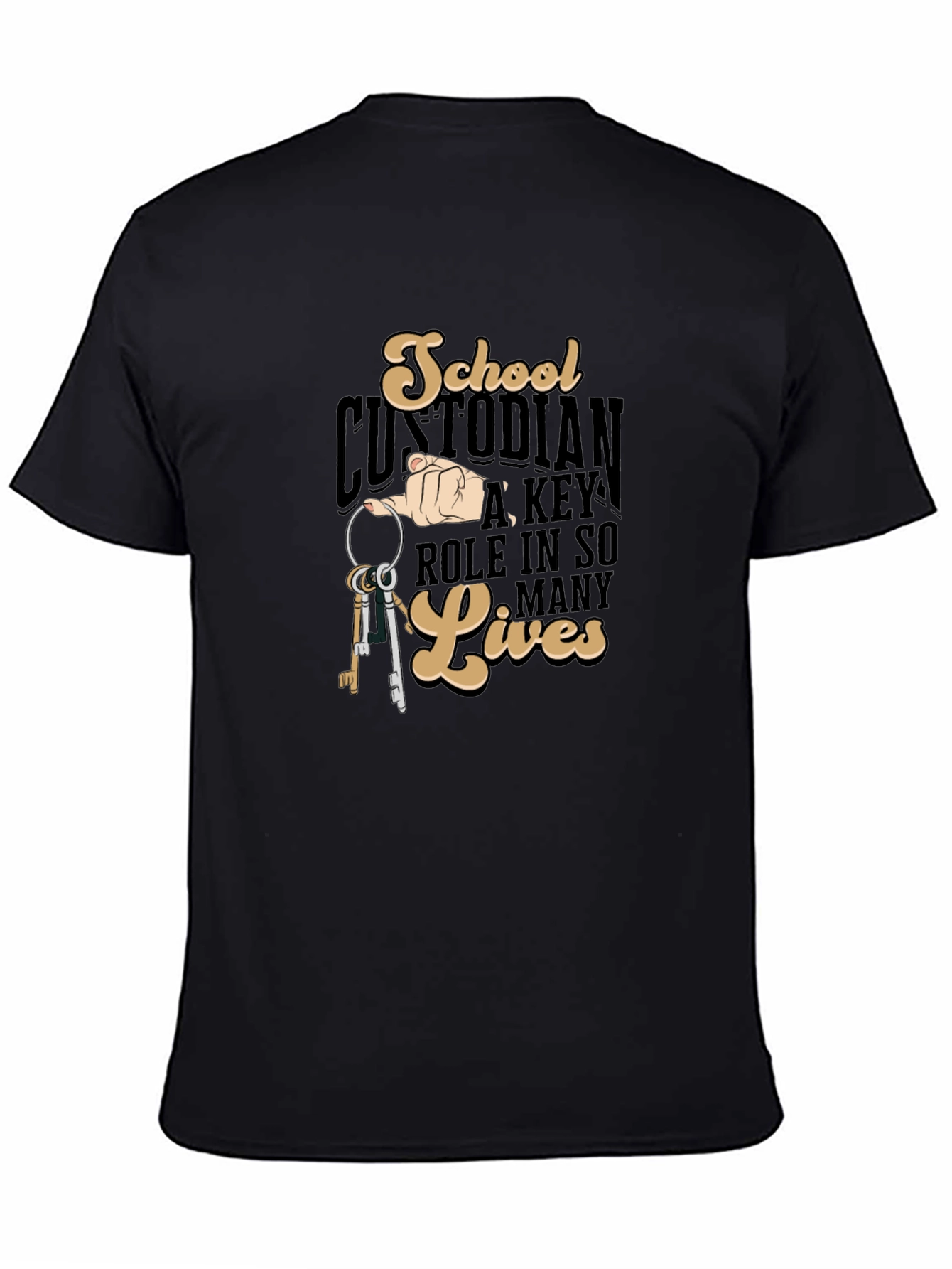 Black School Custodian T-Shirt view 4