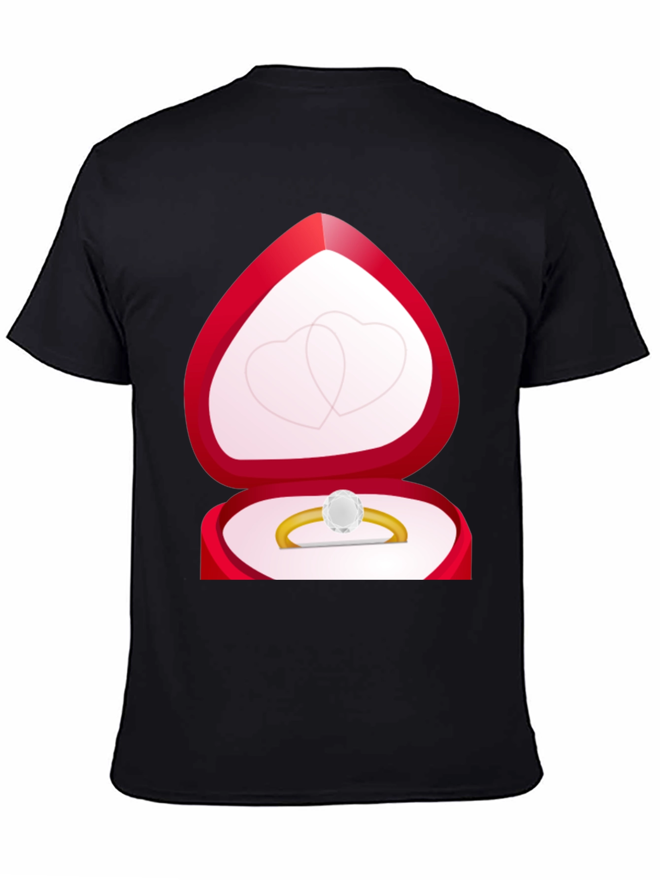 Black Proposal Ring Box T-Shirt view 4