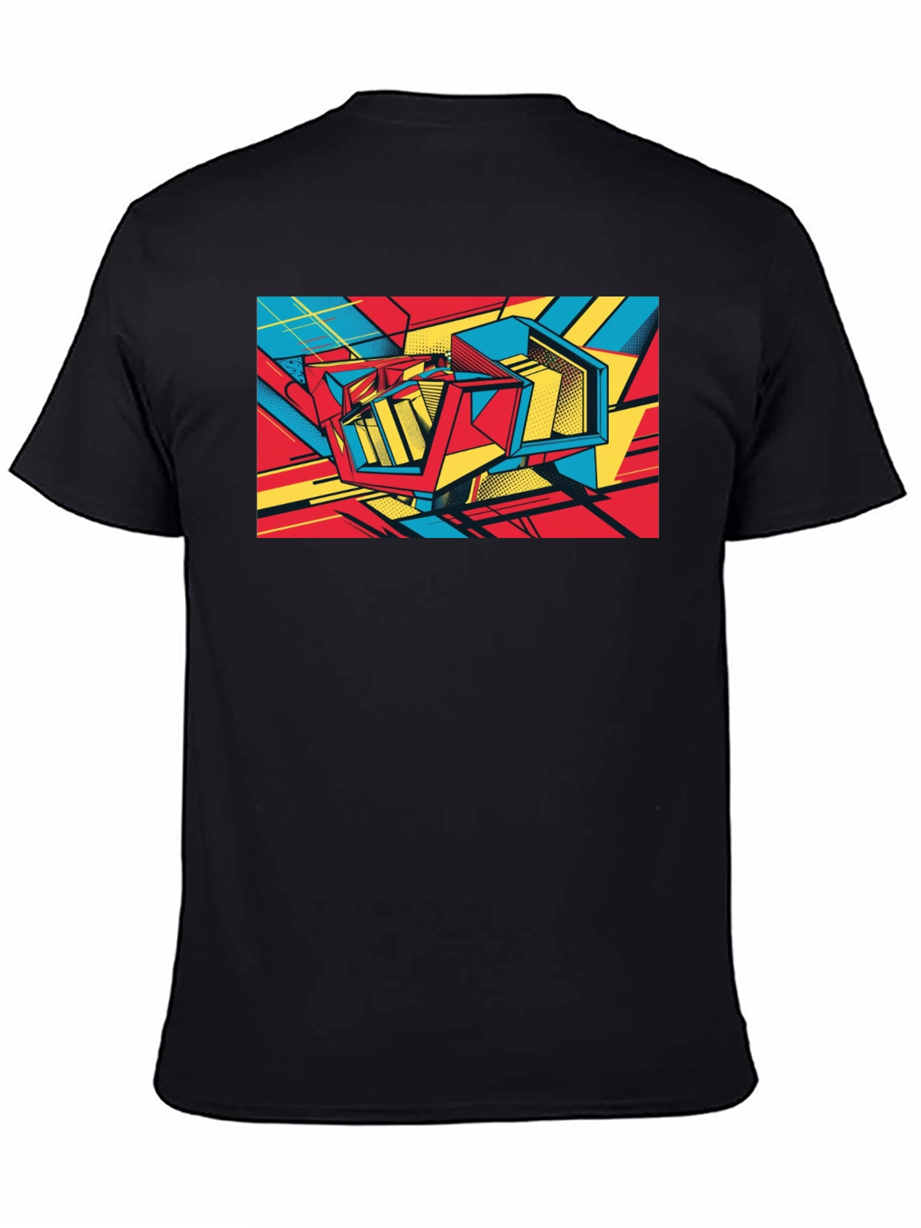 Black Abstract Graphic Print Black T-Shirt view 4