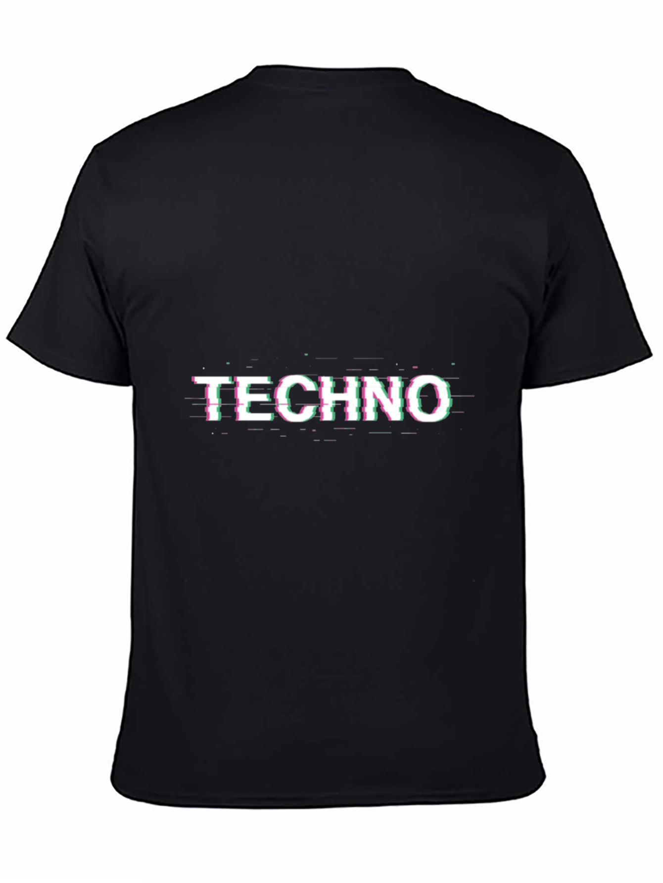 Black Techno Glitch T-Shirt - Unique Rave Style view 4