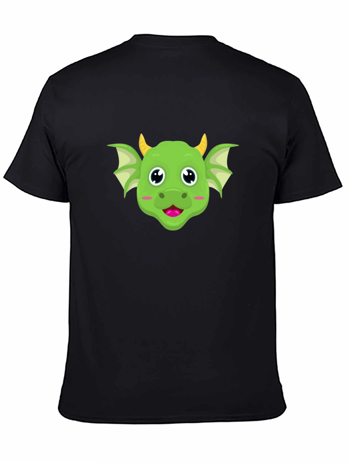 Black Cute Dragon Cartoon Graphic Tee view 4