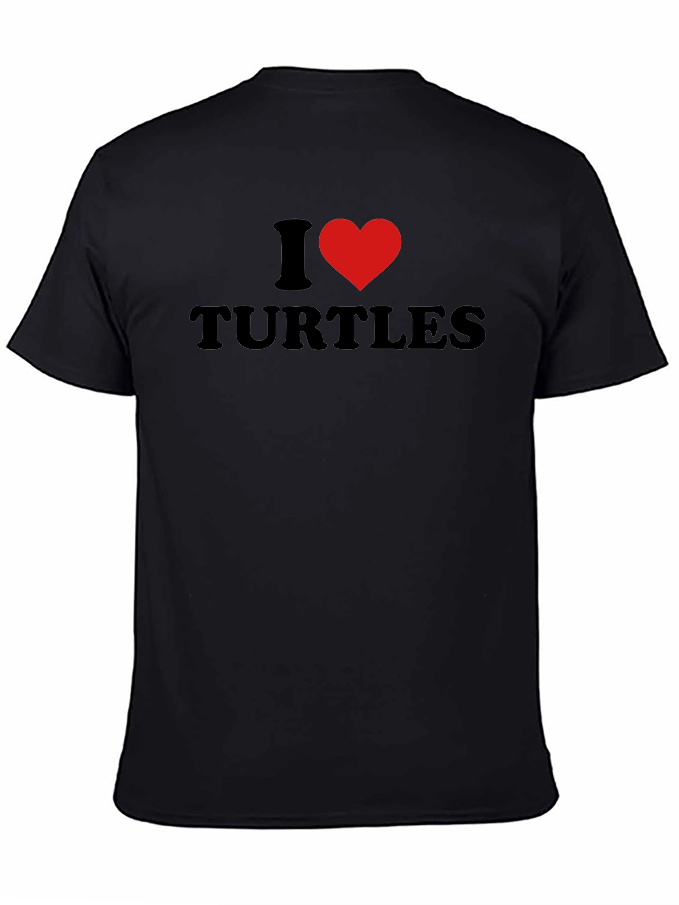 Black I Heart Turtles Black T-Shirt - Men's Crew Neck view 4