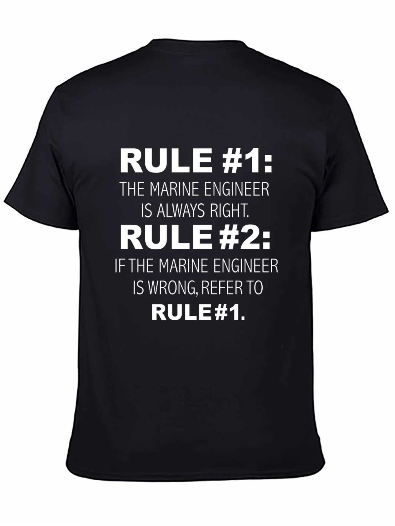 Black Marine Engineer Rule T-Shirt view 4