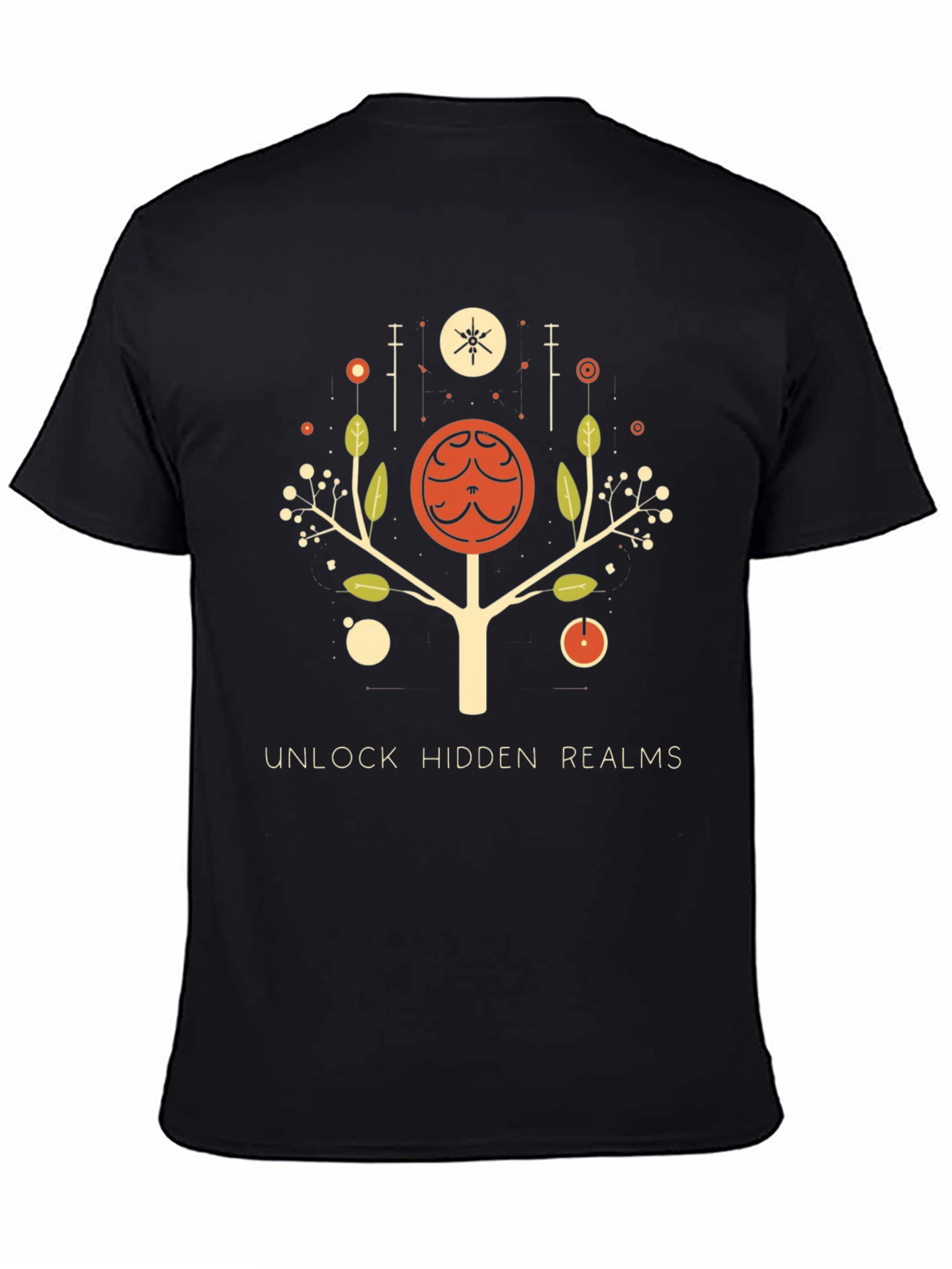 Black Unlock Hidden Realms Graphic Tee view 4