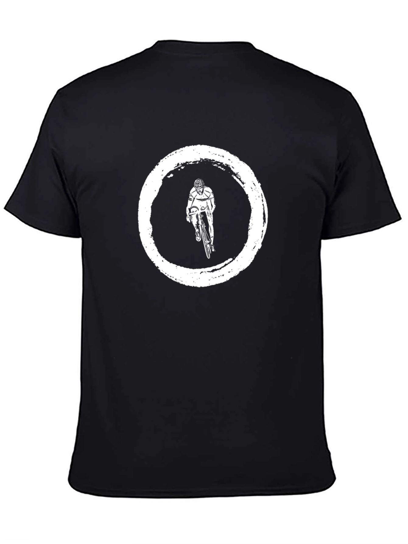 Black Cyclist Graphic Tee - Black Cotton T-Shirt view 4