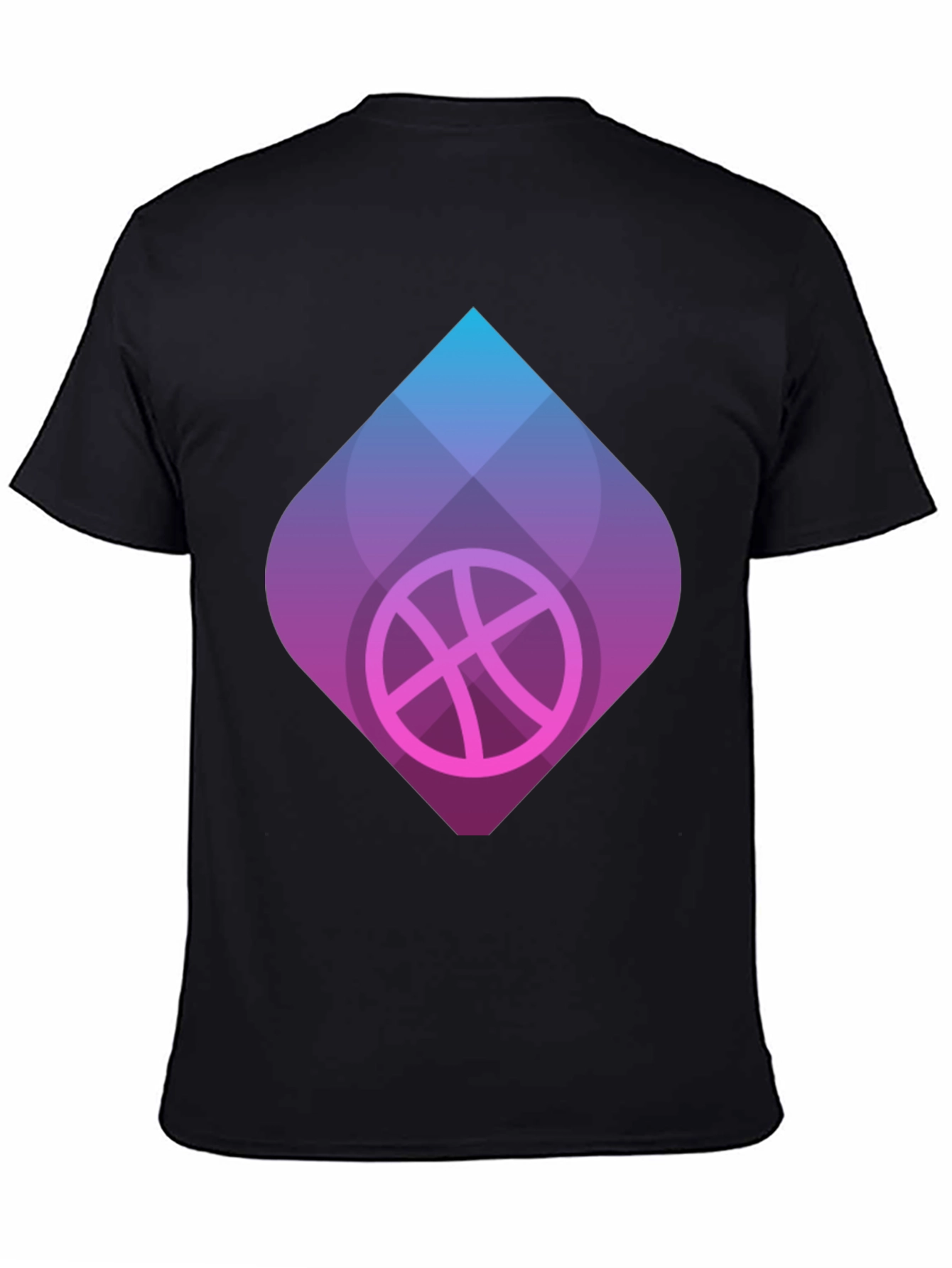 Black Men's Black Graphic Tee - Basketball Design view 4