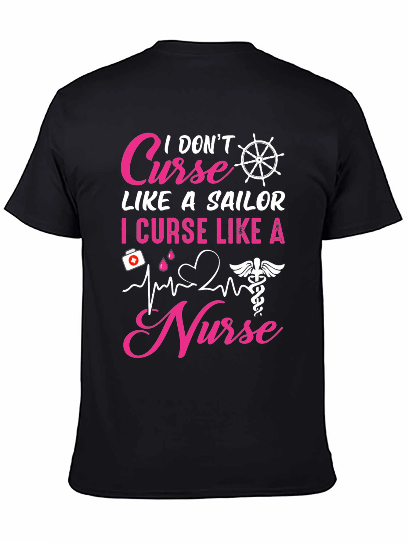 Black I Curse Like A Nurse T-Shirt view 4