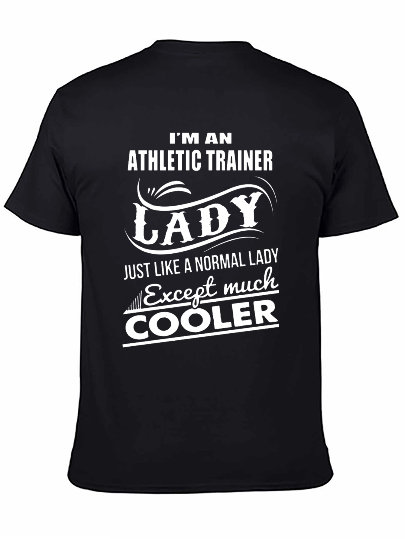 Black Athletic Trainer Lady T-Shirt - Cool & Unique Design view 4