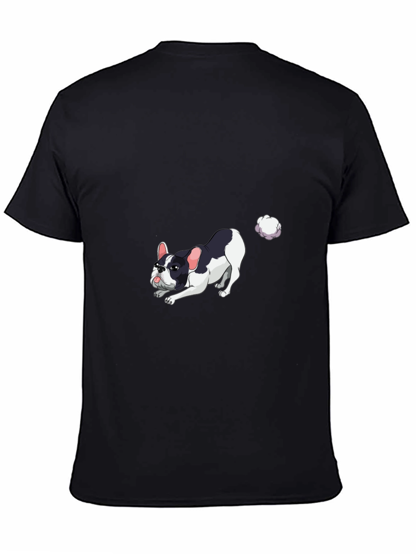 Black Dog Fart T-Shirt, Black Cotton Tee view 4