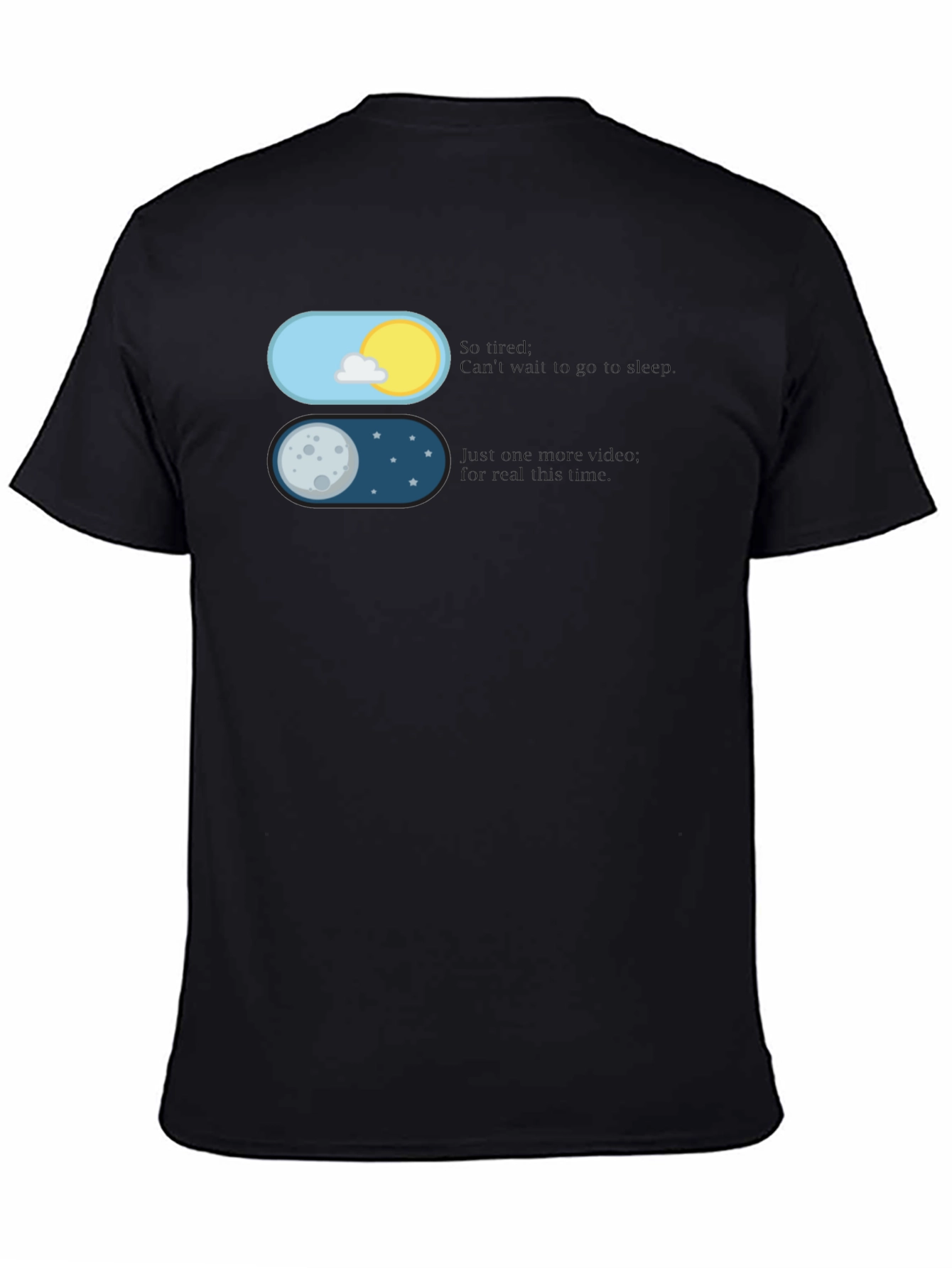 Black Sleep Mode Funny T-Shirt view 4